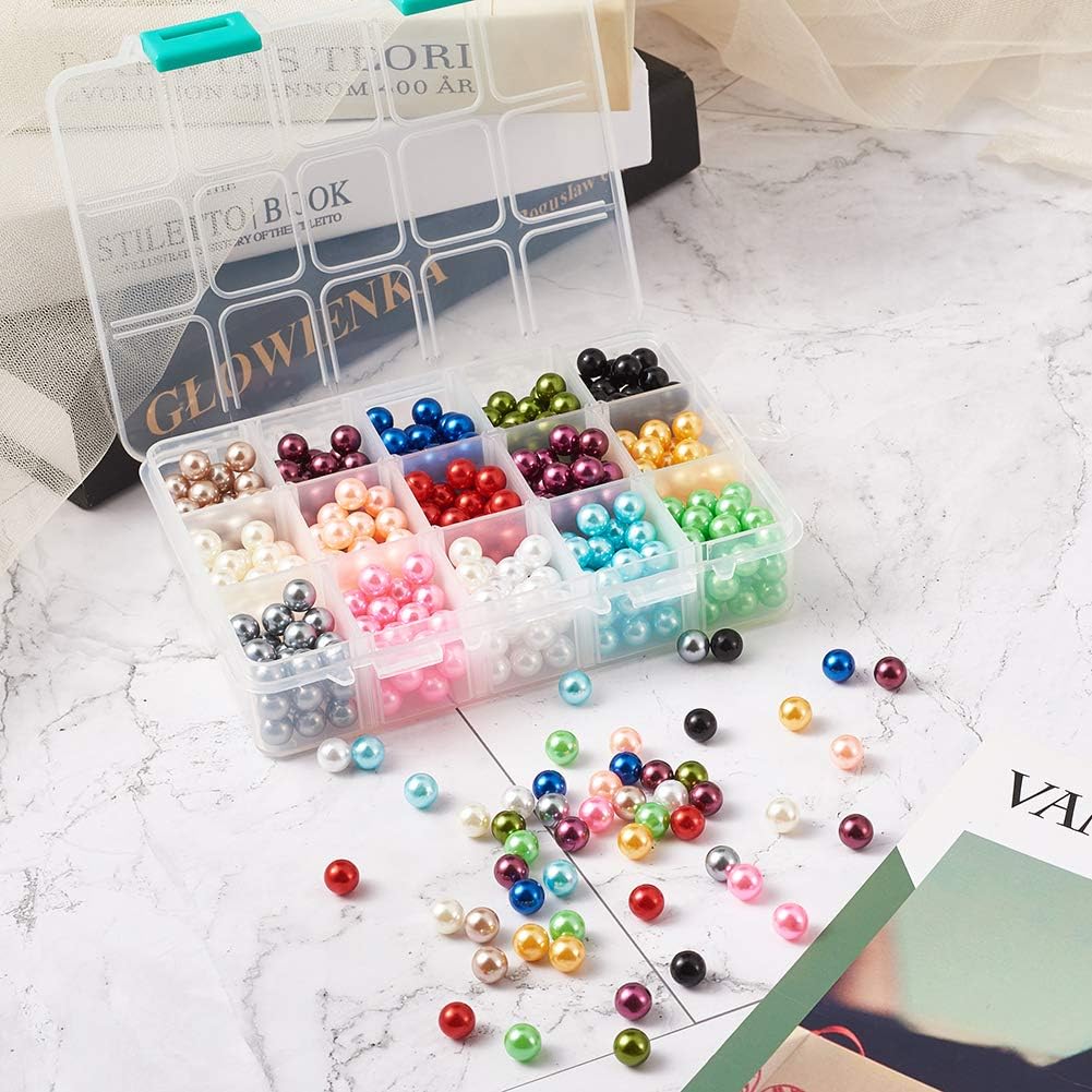 KISSITTY 495Pcs/box Assorted Colors 8mm No Hole Acrylic Faux Pearl Beads Undrilled Luster Round Pearl Loose Beads for Vase Fillers Wedding Party Hair Brooch Decoration Jewelry Craft Making - Image 4