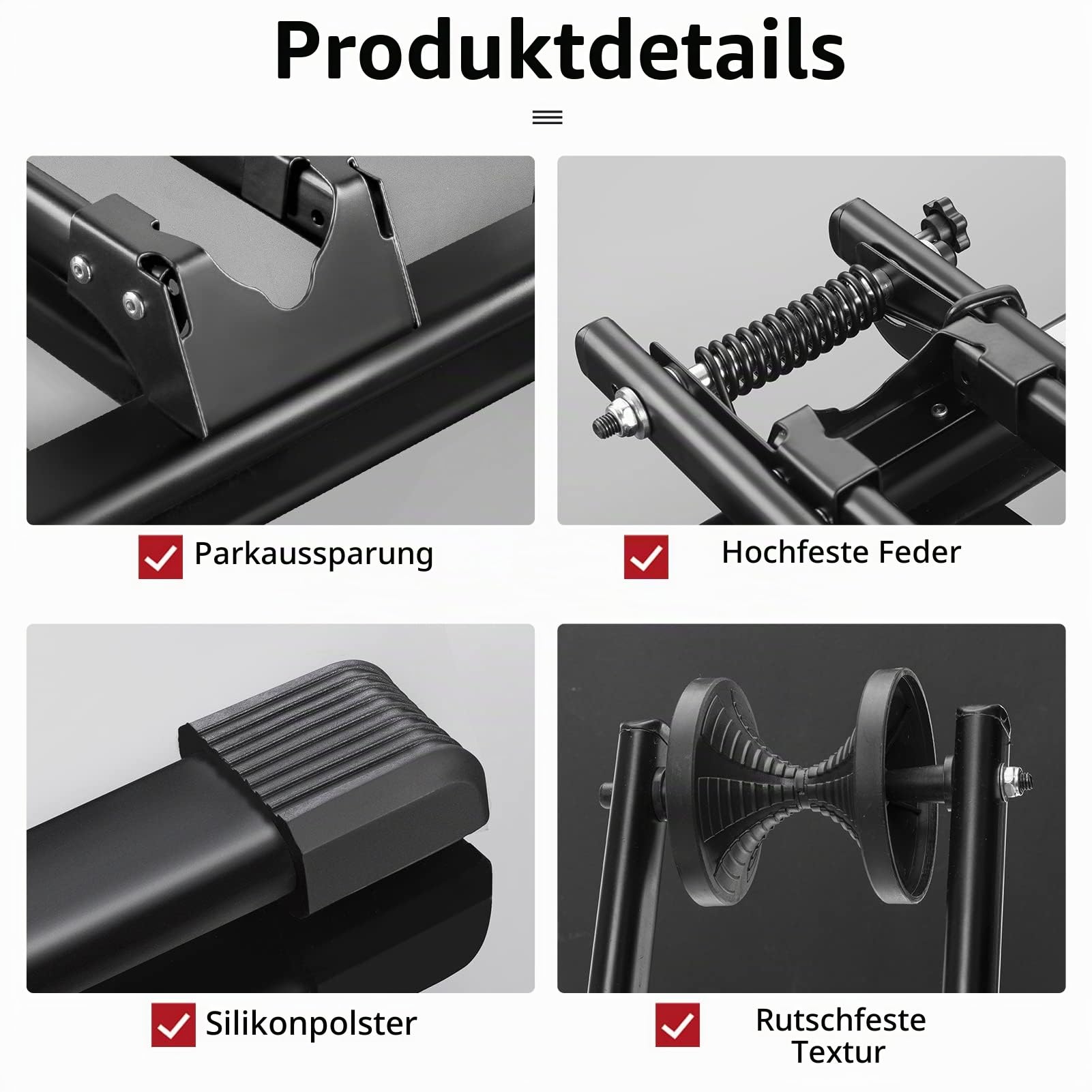 ROCKBROS Fahrradständer Fahrrad Faltbar Hinterradständer aus Kohlenstoffstahl Ideal für 24-27,5” Mountainbikes, Rennräder, Falträder