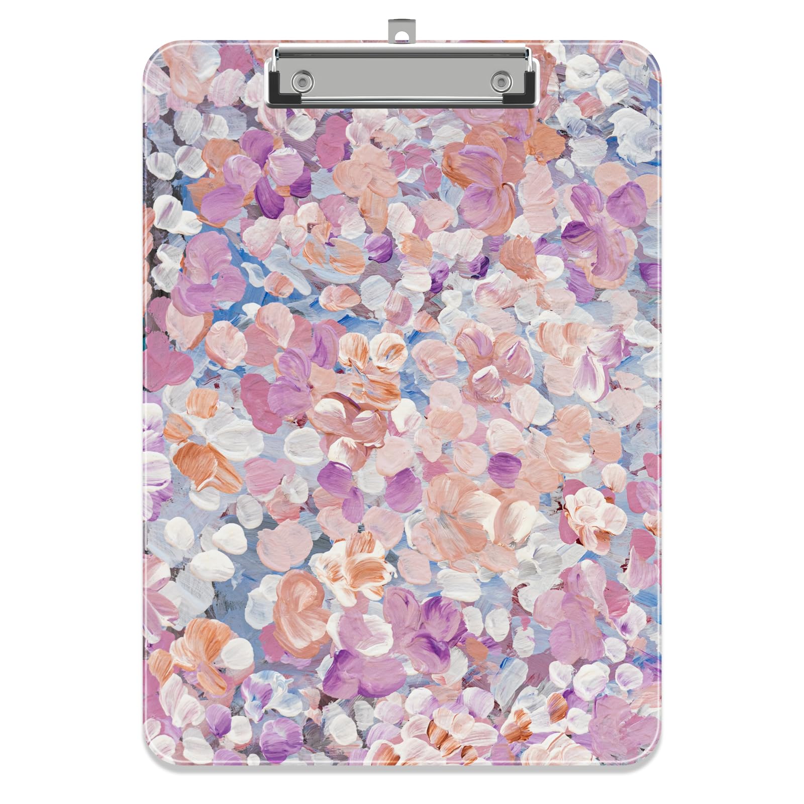 Piasoenc Plastic Clipboard, Cute Decorative Clip Board, 9 x 12.5 in, A4 Standard Office Clip Boards for Nurses Students, Office, Floral