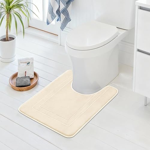 Miniatura 50 de Cupic Cupid Tapete de baño de espuma viscoelástica súper suave, tapete de baño negro antideslizante para suelo de baño, alfombras lavables a máquina