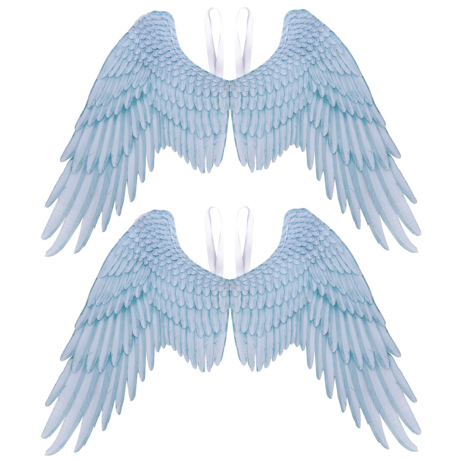 2 weiße Engelsflügel Kostüm Halloween Party Cosplay Zubehör | 3D-bedrucktes Vlies, großer Dämonen-Vogelflügel-Kostüm, für Erwachsene, Damen, Herren