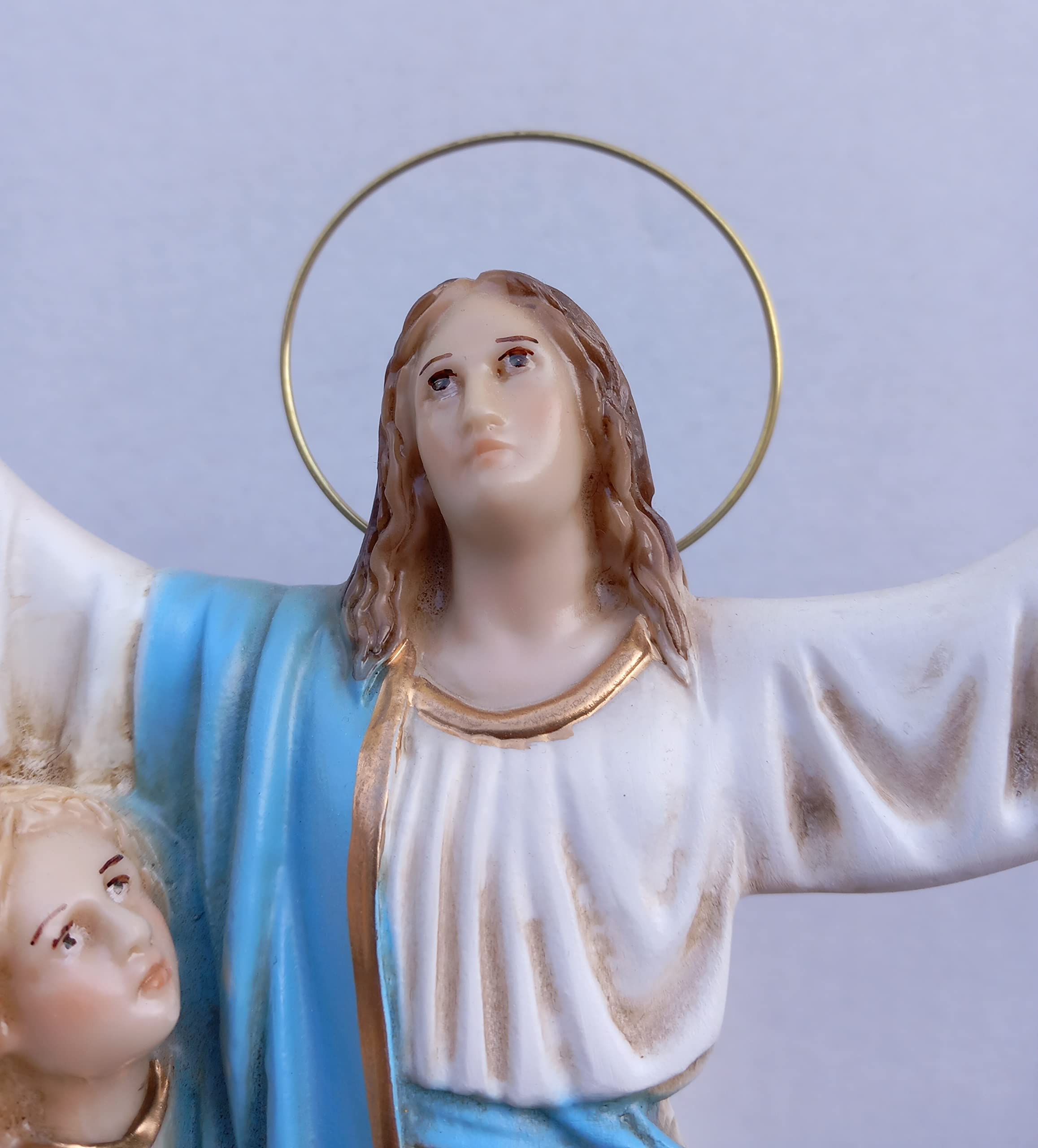 Generico ArteSacraCaravaggio Statua della Madonna Immacolata Concezione, Miracolosa, braccia aperte, cm 34 (13,38 inches) in resina decorata a mano di produzione artigianale