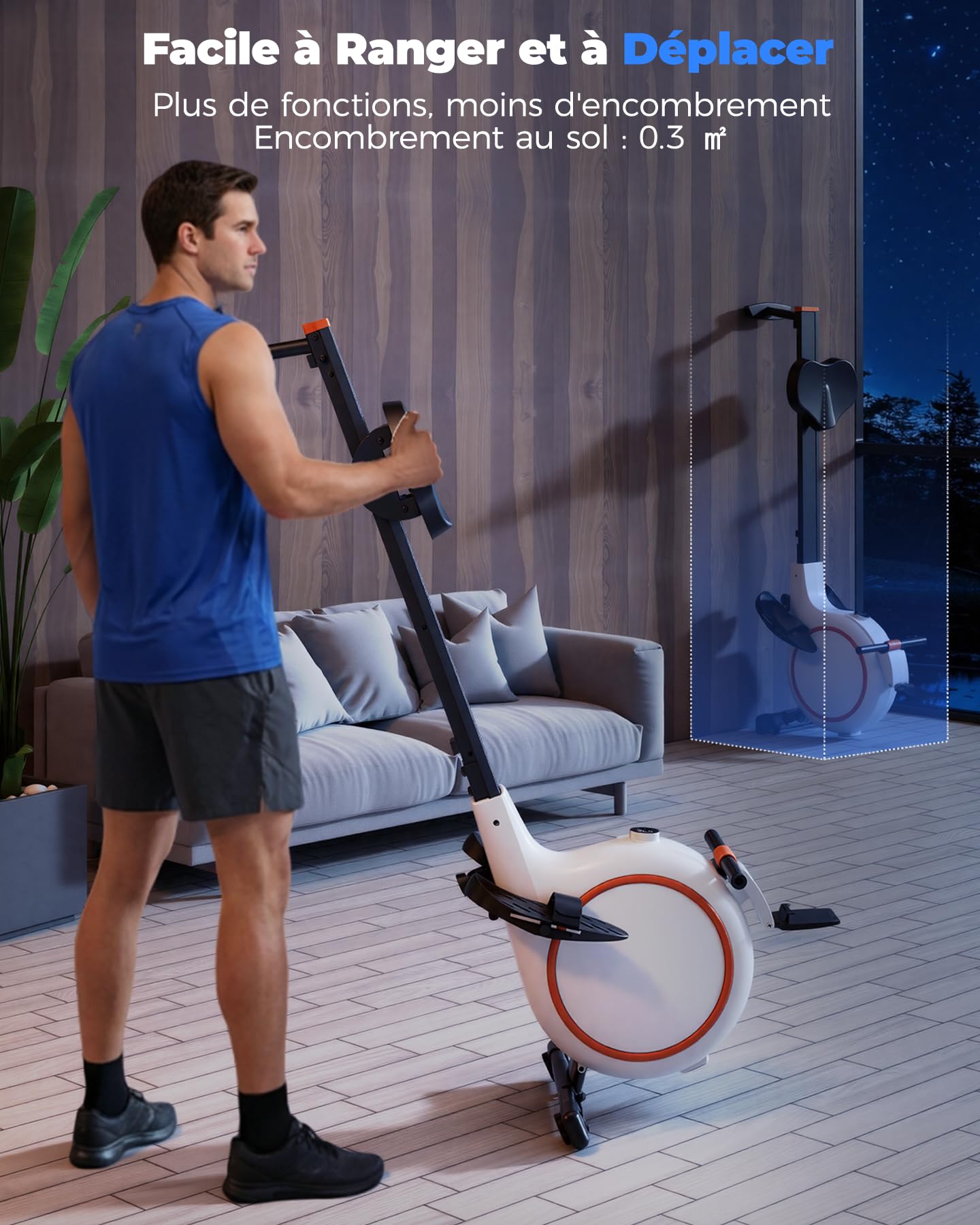 Copant Rameur Magnétique pour Usage Domestique, 32 Niveaux de Résistance, Max 136KG, Rameur Cardio APP Contrôle, avec Support de Tablette et Écran LCD