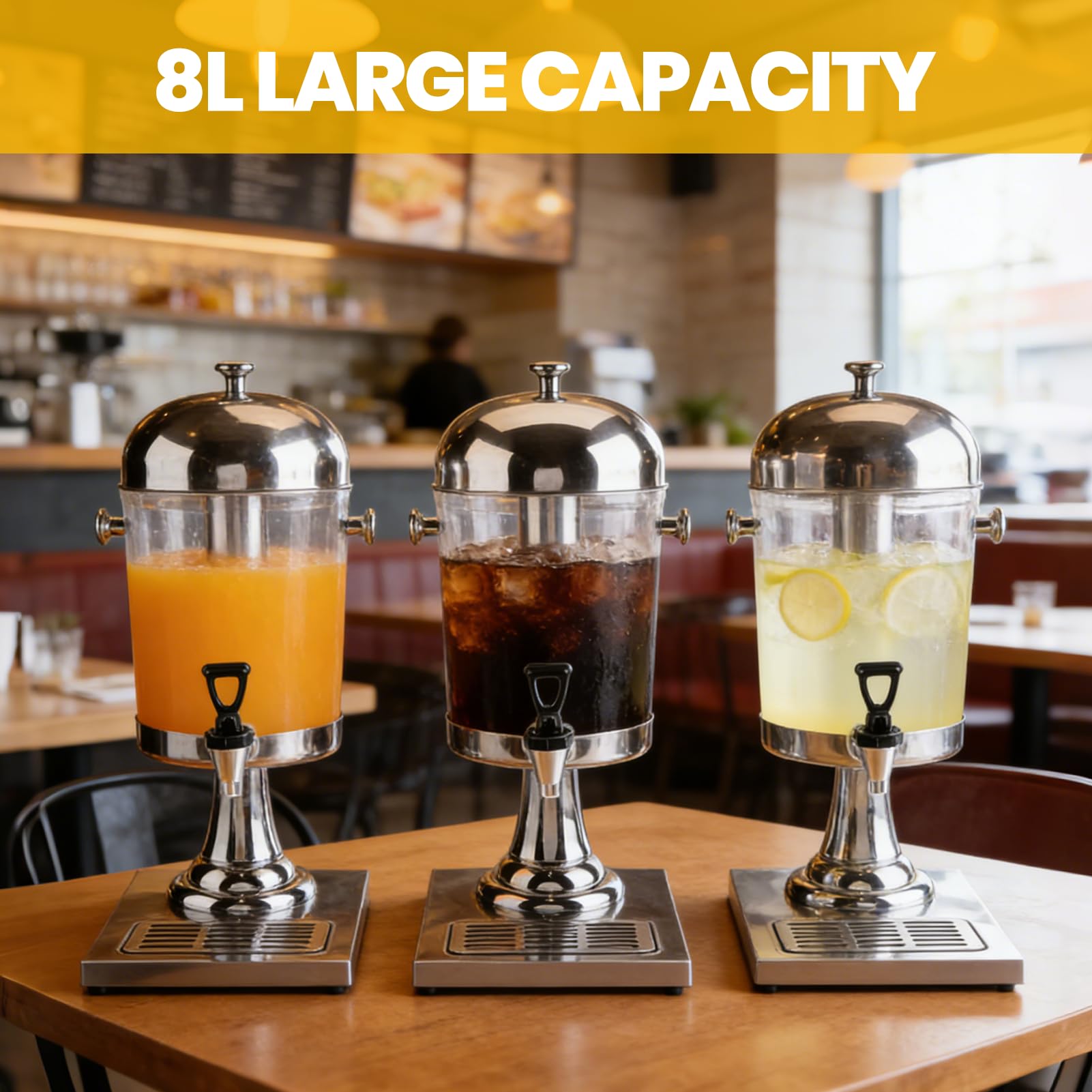 Dispenser di Bevande 8L Contenitore Per Succhi Caldi E Freddi Distributore di Succhi iniaio Inossidabile Per Ristorante Bar'hotel Casa E Feste