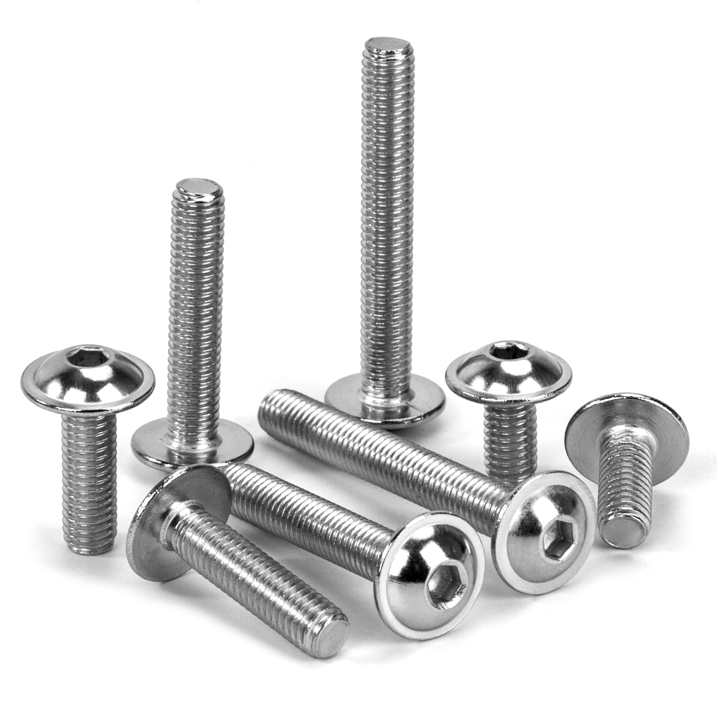 Viti a Testa Bombata con Flangia M5 x 30 mm Acciaio Inox A2 V2A 20 Pezzi
