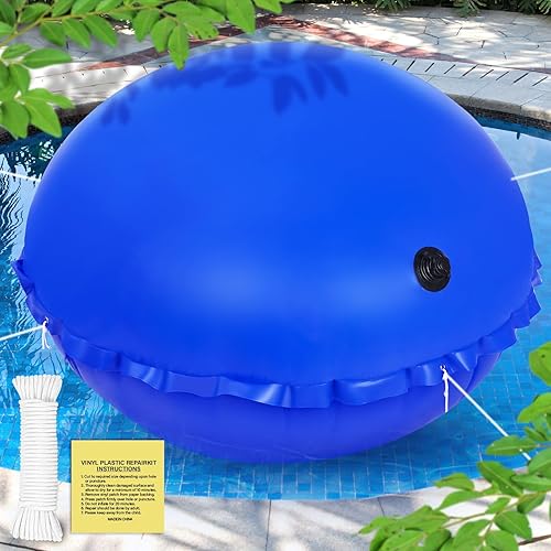 Almohadas de piscina de invierno para piscinas sobre el suelo, almohada de aire de invierno de 4 x 4 pies para cerrar la piscina sobre el suelo,