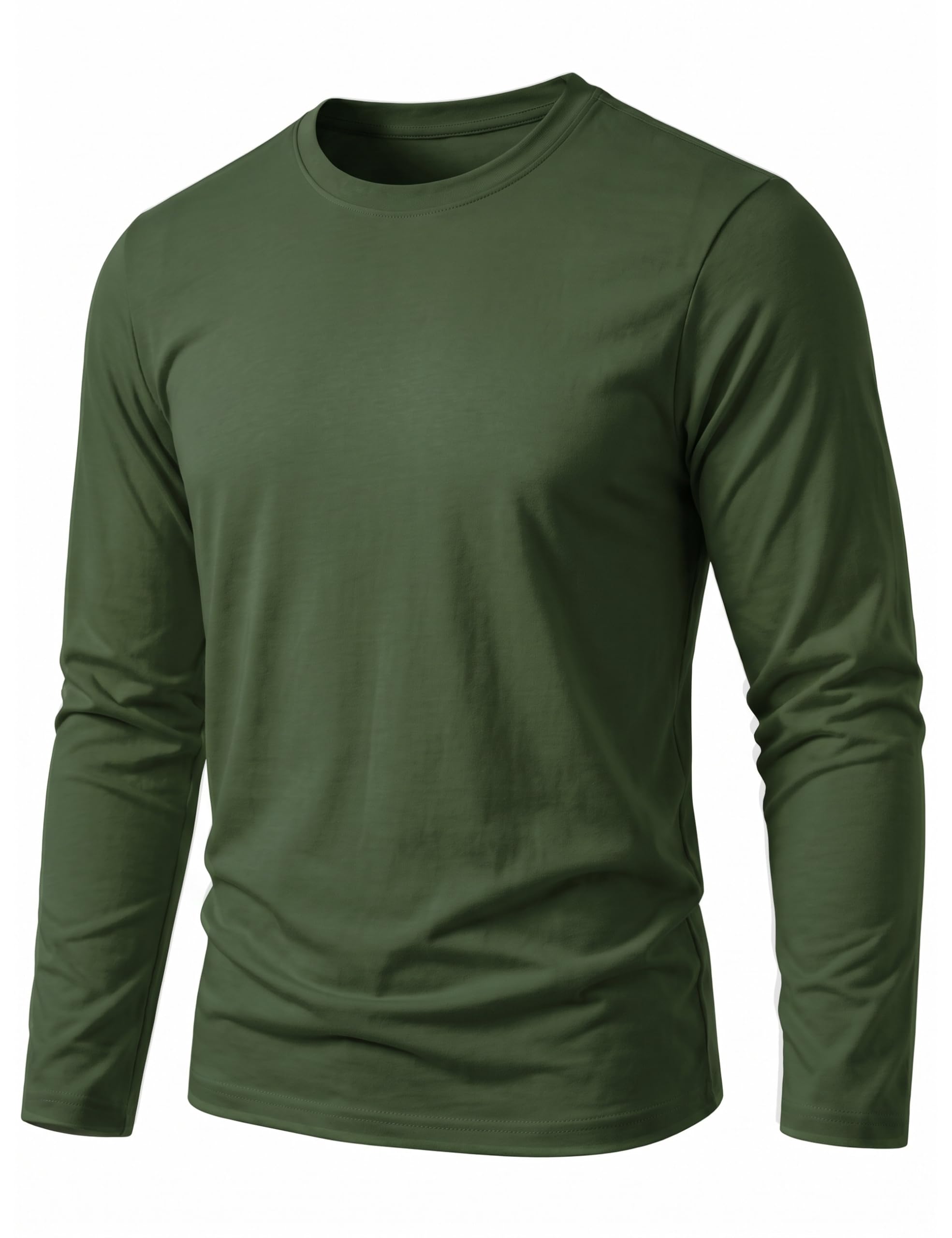 TACVASEN Langarmshirt Herren Baumwolle Longsleeve Basic T-Shirt Regular Fit | Langarm Shirts, Rundhals Longshirt, Weiche Men's T Shirt, Freizeit Oberteil, Herbst Tops Regular Fit Frühling Long Sleeve