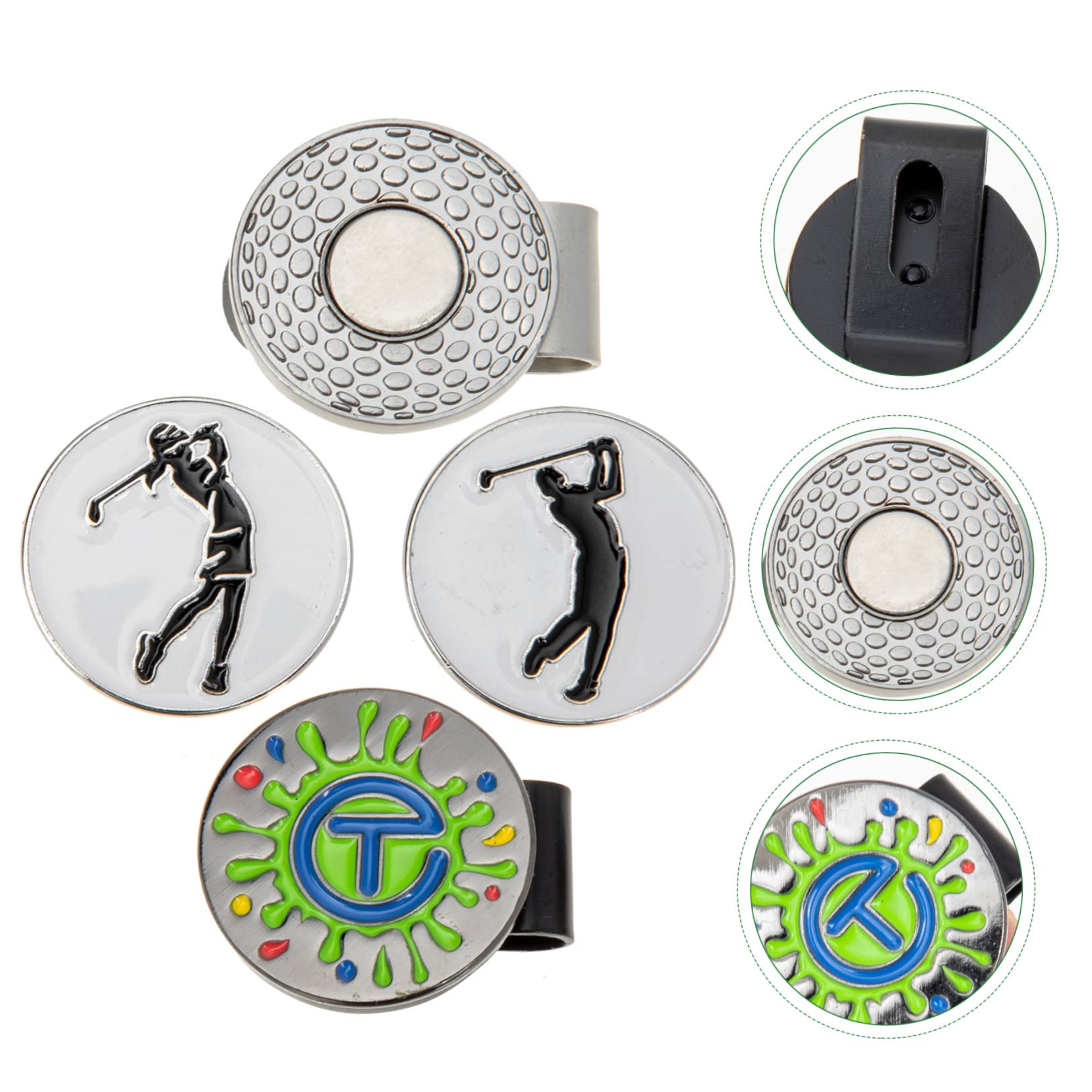 BESPORTBLE Golfhut-Clip Hutklammer Hutmarkierungsclips Golflinienmarkierungswerkzeug Golfliner Golf Marker Golfball Marker Golfmarkergeschenke Praktischer Golfmarker Zinklegierung 5st