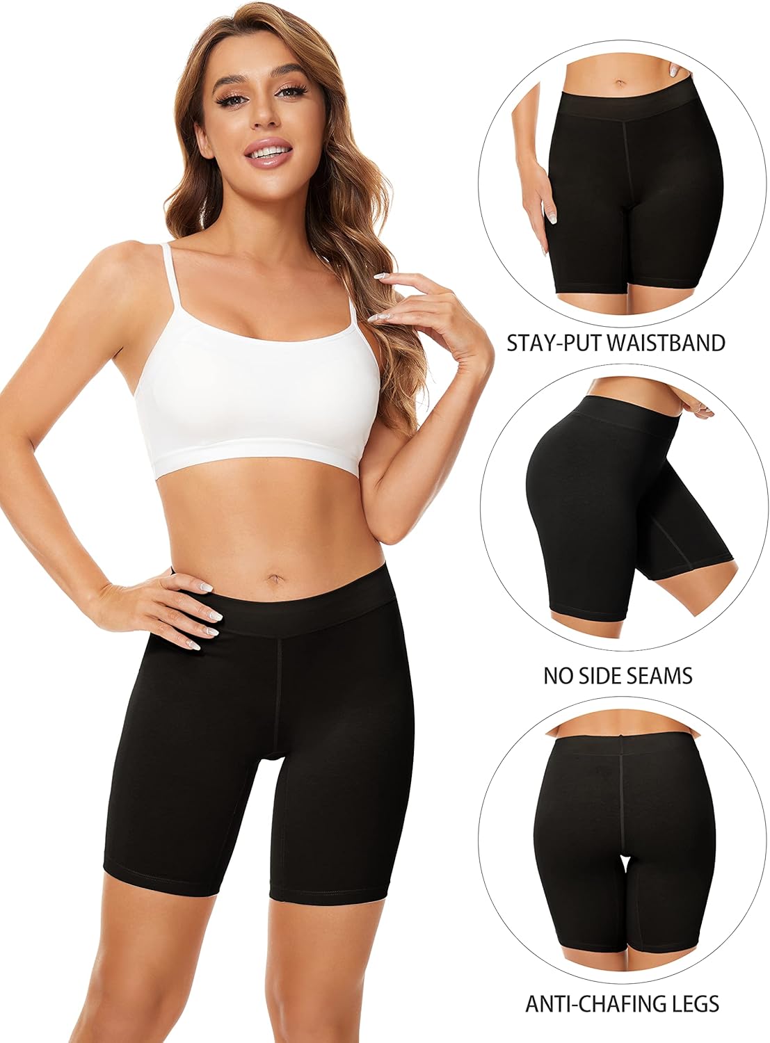 POKARLA 4 Pack Women's Cotton Underwear Boxer Shorts Anti Chafing Bike Shorts Boyshorts Panties Regular & Plus Size - Image 2