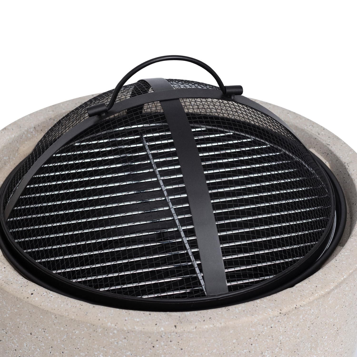 CREATE/Fire Bowl Grill/Brasero Exterior con Grill/Ligero, Amplia Superficie de Parrilla, Cocina al Aire Libre, Fabricado a Mano