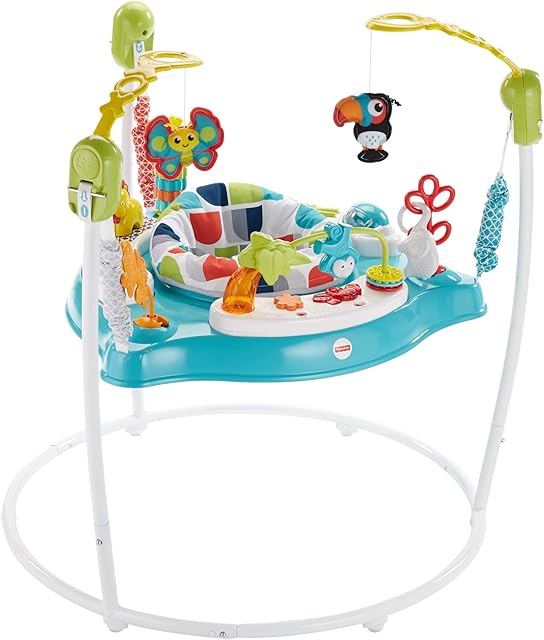 Fisher-Price Color Climbers Jumperoo, Freestanding Bouncing Baby Activity Center with Lights, Music and Toys, GWD42