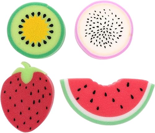 4 unids preciosas esponjas de baño en forma de fruta depuradores herramientas de baño para accesorios de ducha de baño