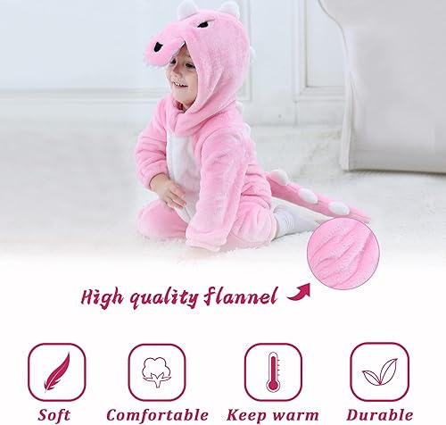 Miniatura 10 de TONWHAR - Mameluco con capucha, fantástico disfraz infantil de varios animales, como tigre o dinosaurio Multi