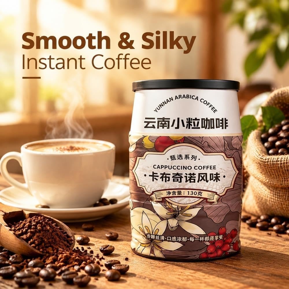 Mezcla de café instantáneo 3 en 1, 2 latas × 130 g