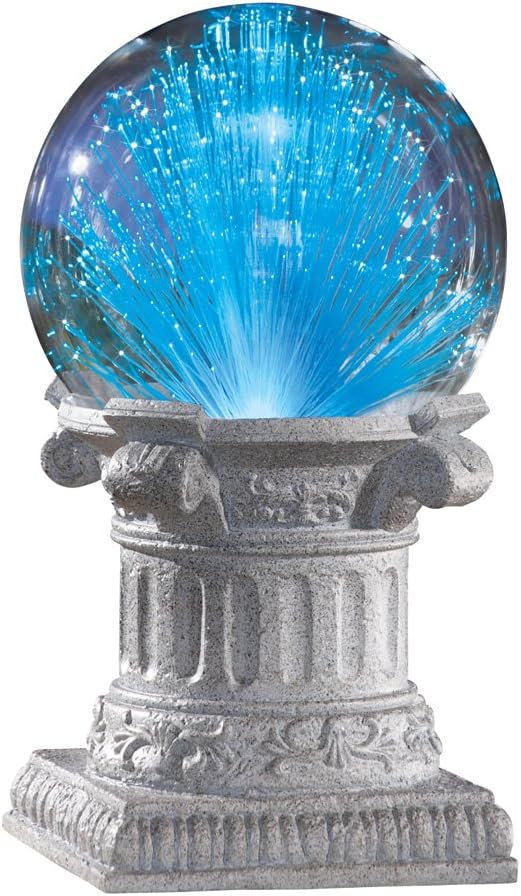 Collections Etc Solar Fiber Optic Gazing Ball Outdoor Garden Decoration, Multicolored