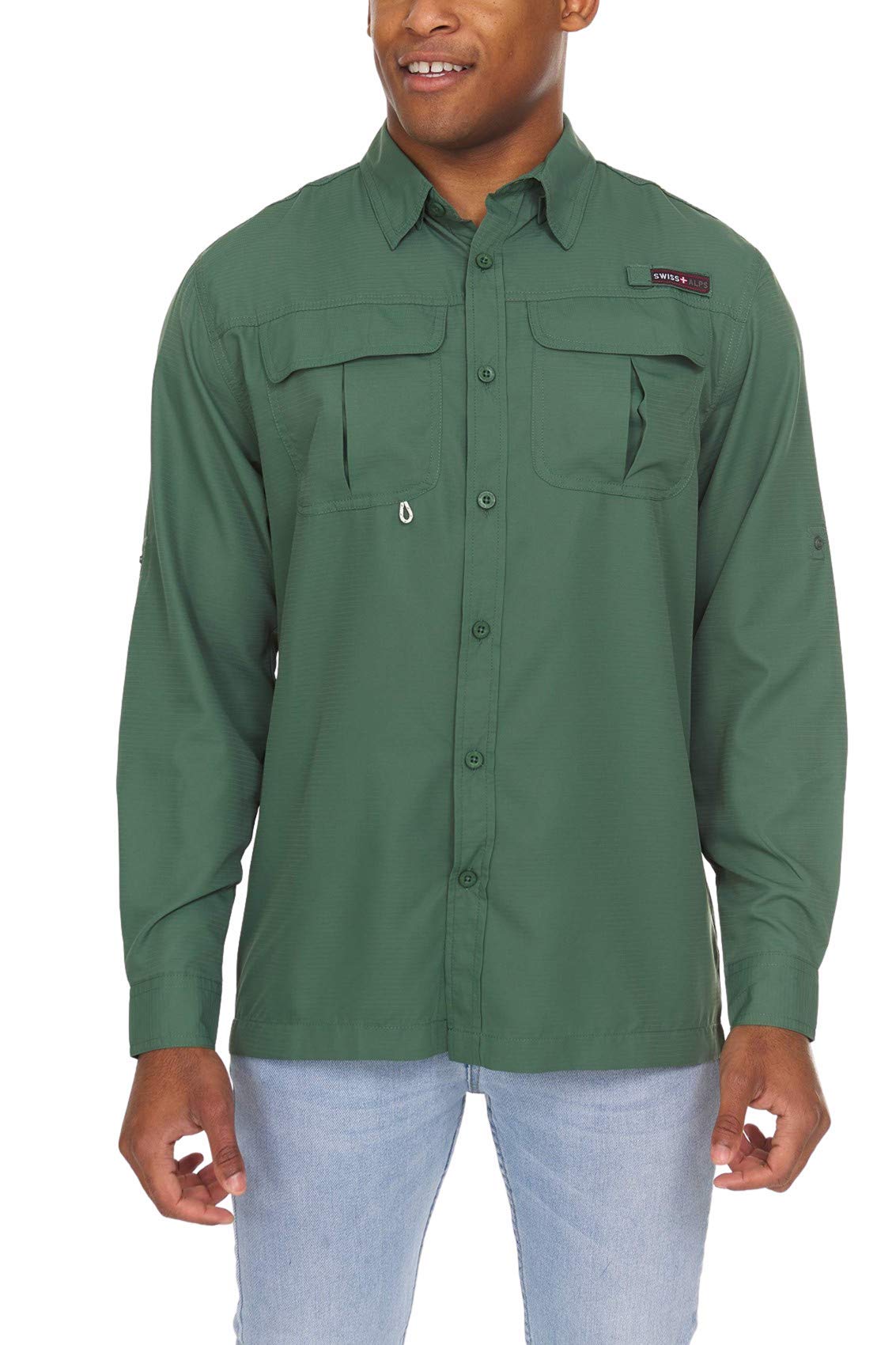 Swiss Alps Mens Long Sleeve Fishing Shirt