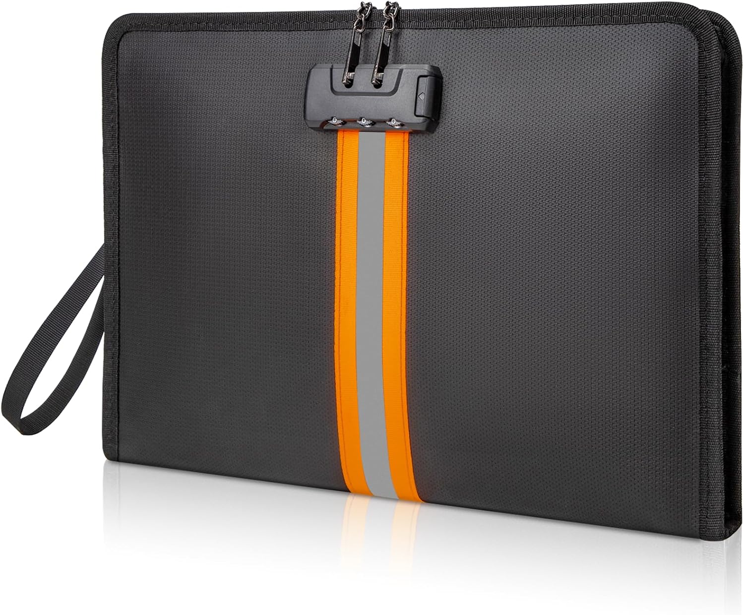 Fireproof Document Bag with Lock?13"×9.2" Fireproof Money Bag?with Zipper and Lock?Suitable for Tablets, A4 Documents, Cash, Mobile Phones, Credit Cards and Notarized Documents. Medium Black