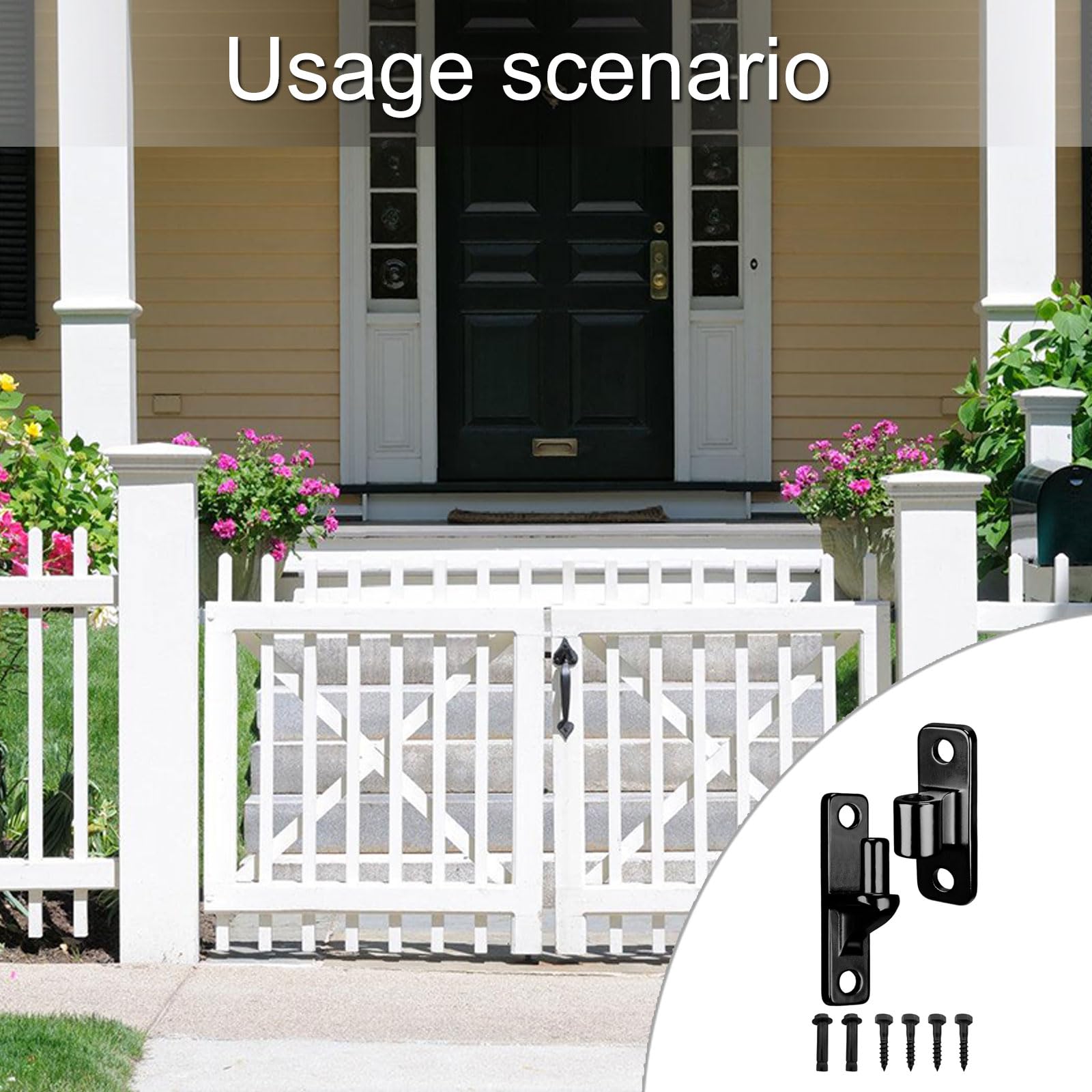 Paquete de 4 bisagras de puerta de alta resistencia, accesorio portátil de acero inoxidable resistente para una instalación segura en la instalación de puerta de valla de madera