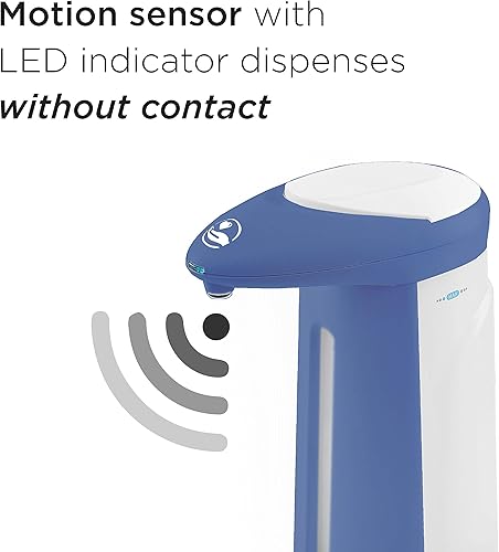 Vista 2 de Dispensador de jabón sin contacto, desinfectante de manos, dispensador automático de jabón a pilas con diseño antigoteo, sensor de movimiento, fácil