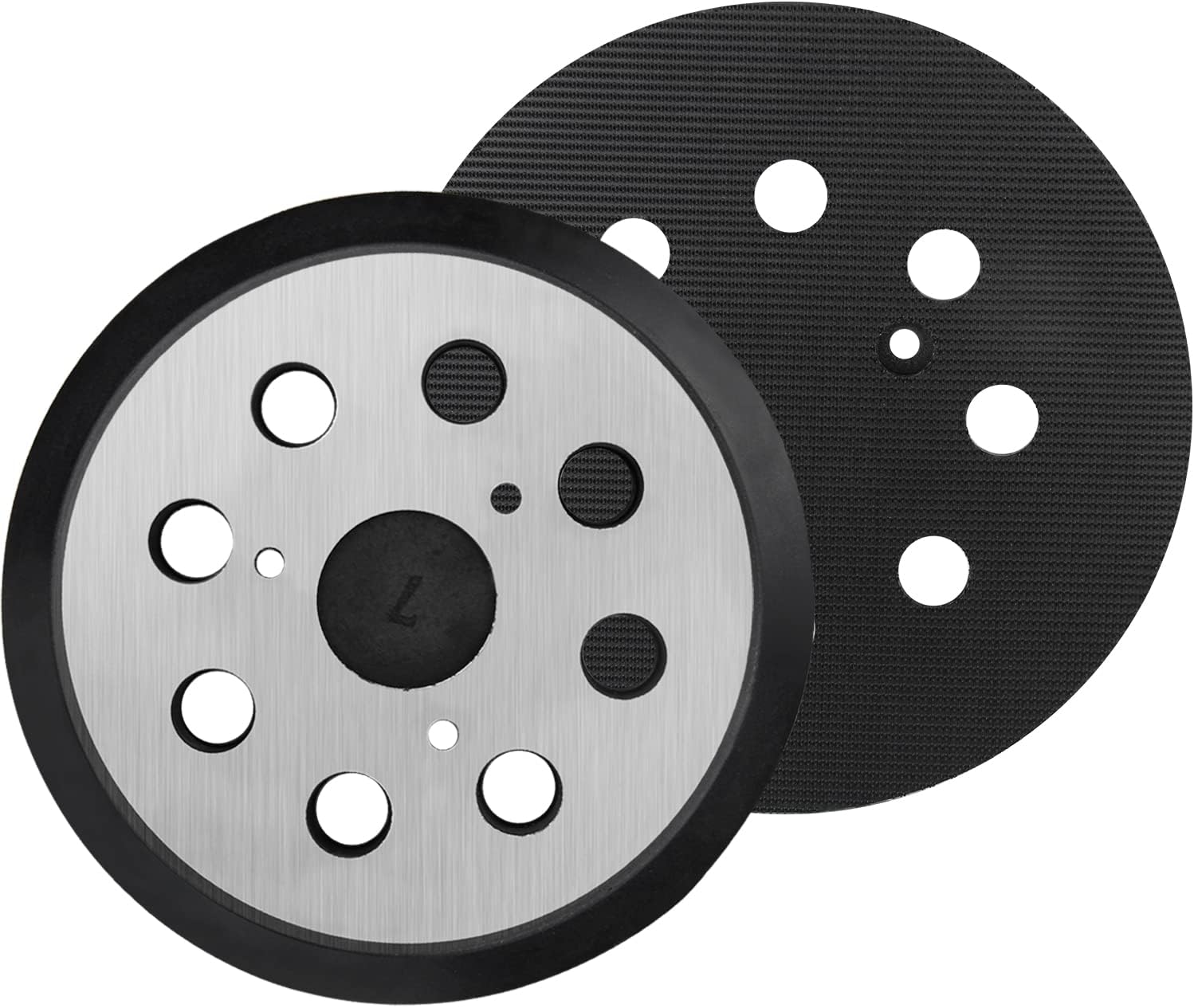 2 Pack 5" 8 Hole Hook & Loop Replacement Orbital Sander Metal Pad Compatible with DeWalt DW420 DW421 DW422 DW423 DW426 D26451 Random Orbital Sander Part 151281-08 & DW4388 (3 Screw Holes)