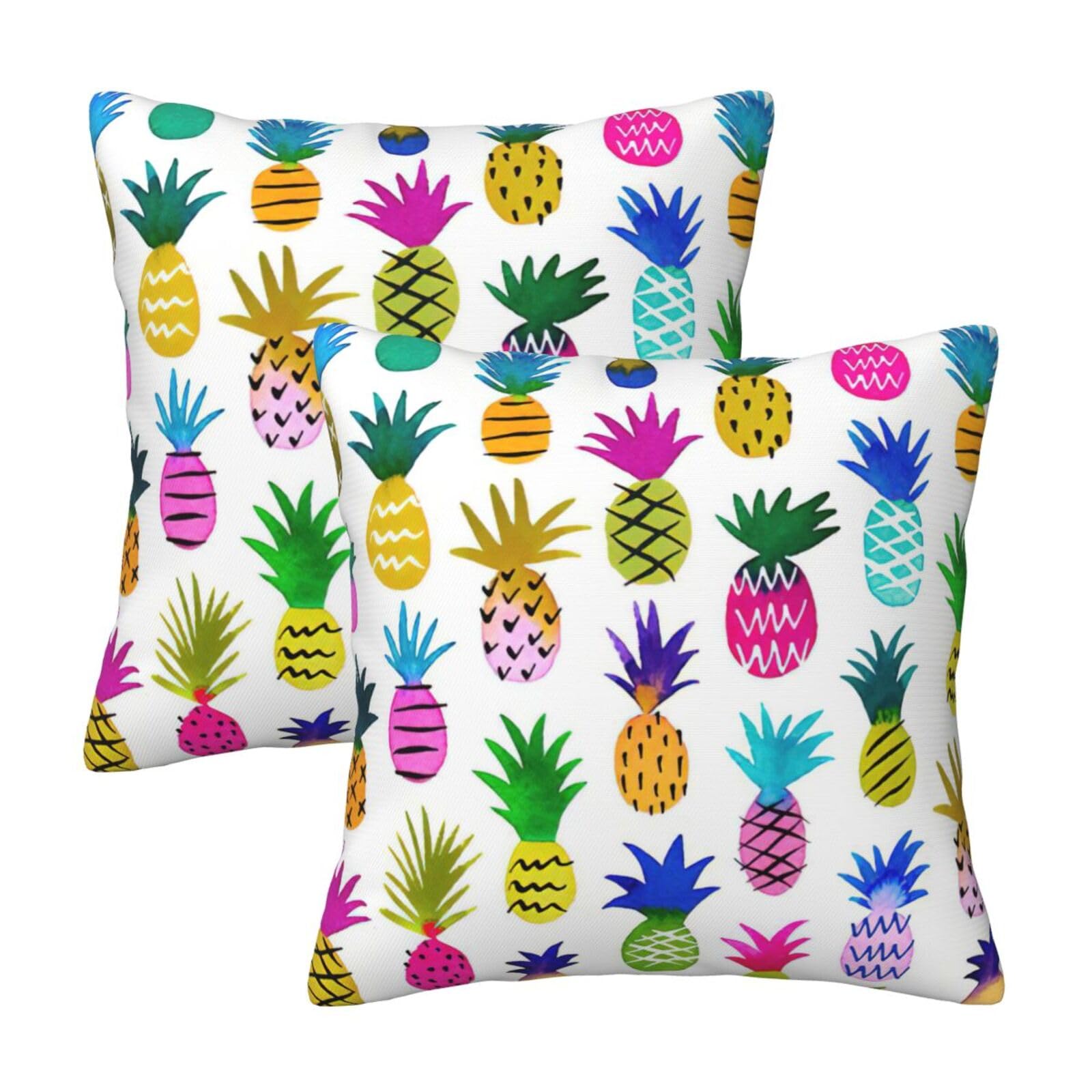 RRhgipp Rainbow Pineapple Throw Pillow Cases Decorative Cushion Covers Couch Bed Sofa Decoration Xmas Gifts Bed