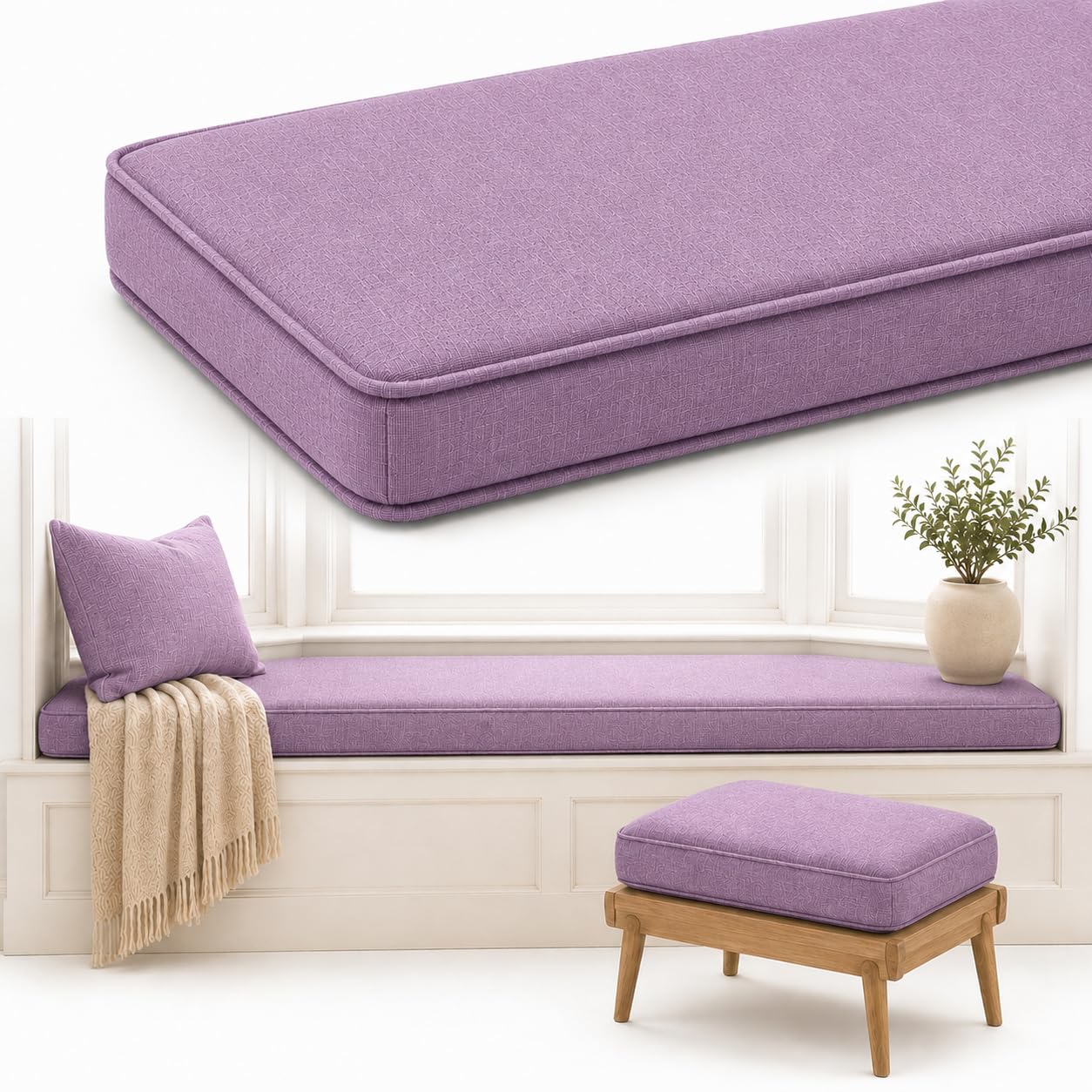 AZMAHT Window Seat Cushion, Non-Slip Indoor Bench Pad — image 1