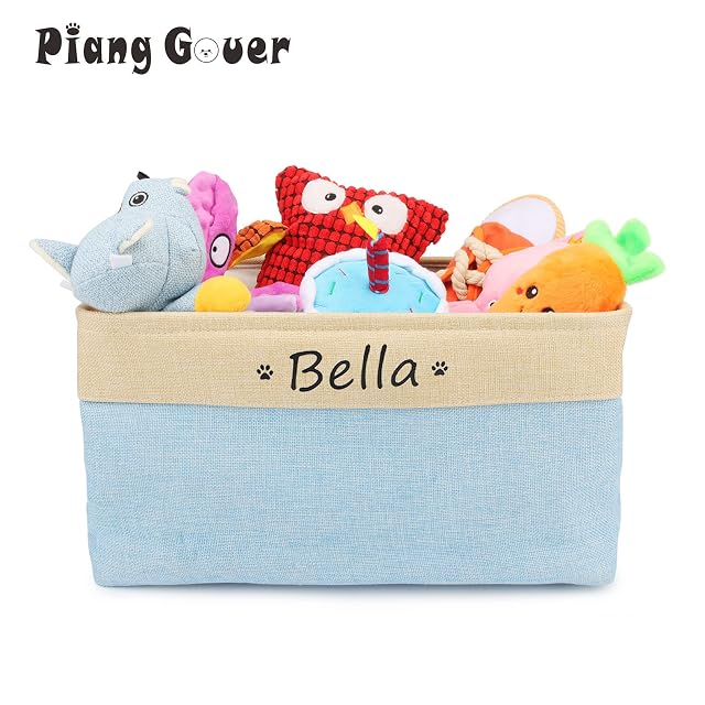 Foto 2 de 7 de Piang Gouer Canasta de Almacenamiento de Caja de Juguetes para Perros con Nombre Personalizado para Mascotas…