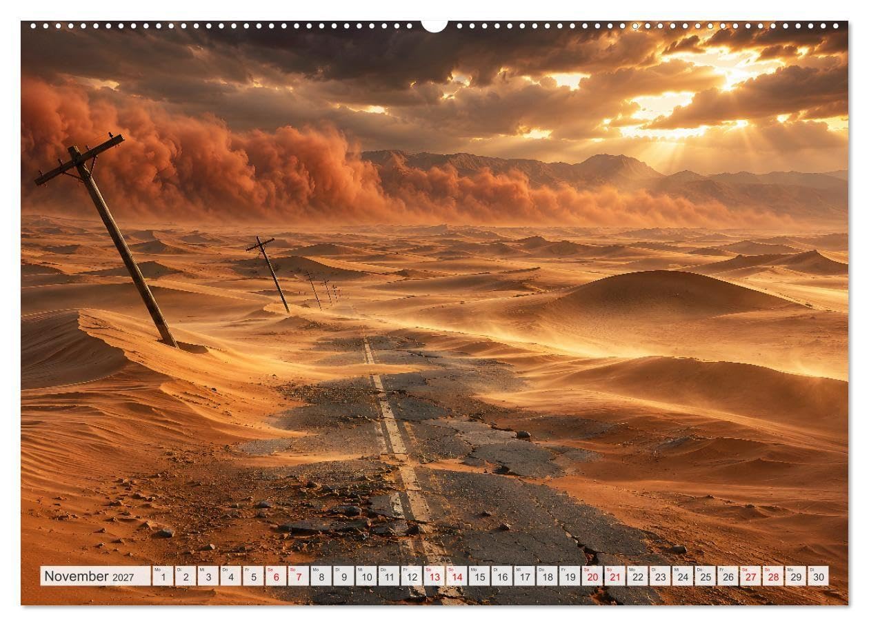Jenseits der Zivilisation - Eine Welt danach (Wandkalender 2027 DIN A2 quer), CALVENDO Monatskalender: Eine neue Welt erhebt sich aus dem Staub.