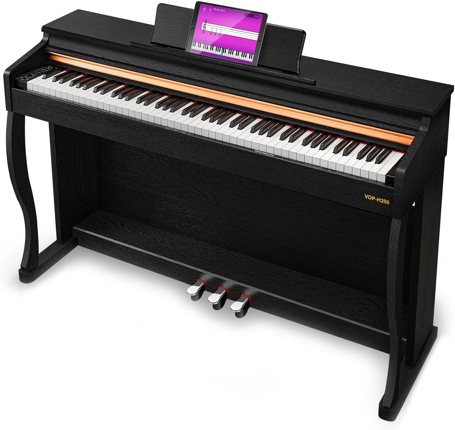 Vanoga Digital Piano 88 Key Weighted Keyboard Home Graded Hammer Action Weighted 88 Key Piano Digital Bundle for Adult Beginner Professional with Furniture Stand, Slide Cover, Black