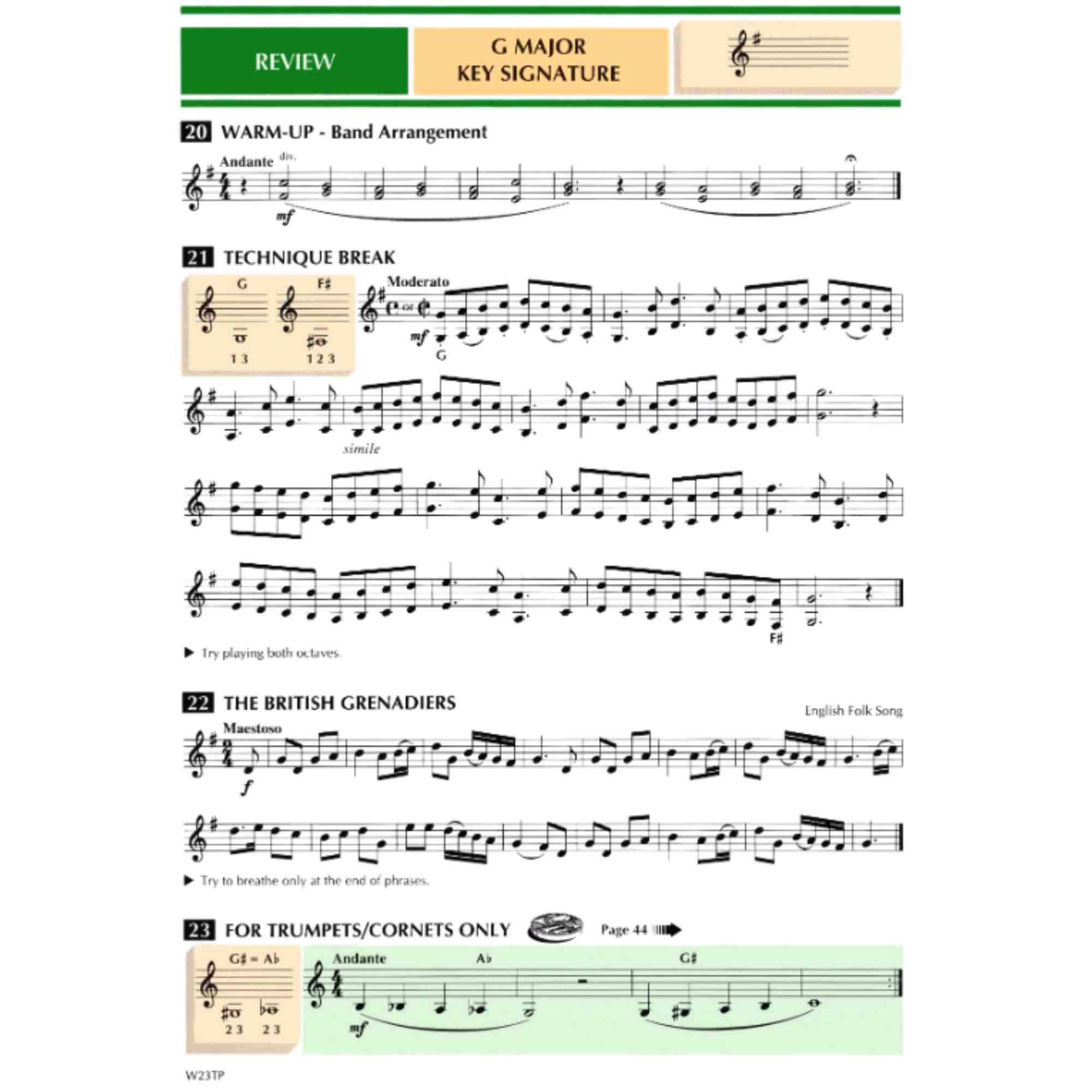 Standard of Excellence, Book 3: Trumpet/cornet, Comprehensive Band Method