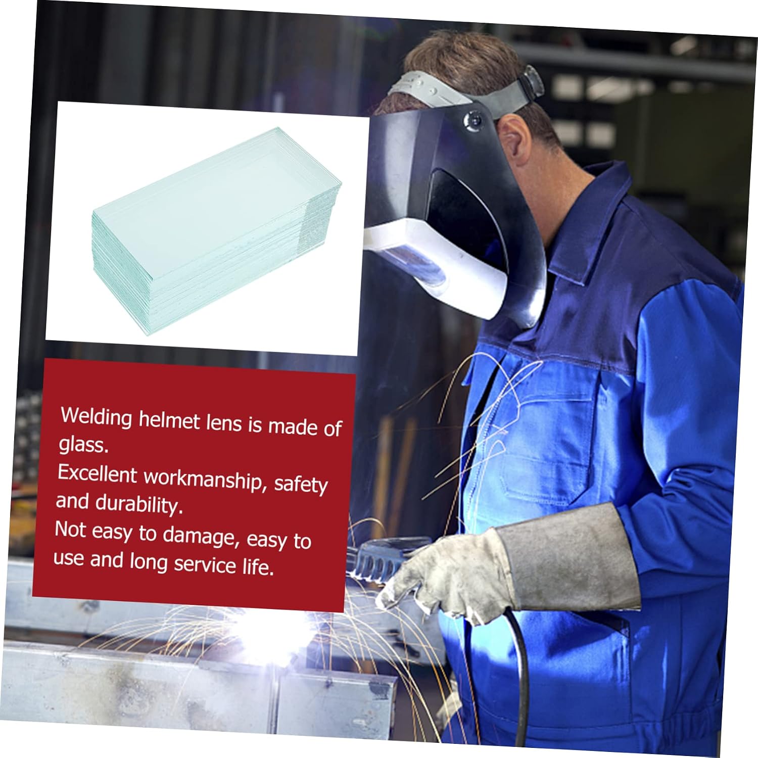 DOITOOL 40pcs Transparent Inner Protective Lens Replacement for Welding Helmet Protective for Enhanced Safety and during Welding Tasks