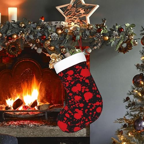 Miniatura 5 de aifaqukuanga Medias de Navidad grandes con salpicaduras de sangre de terror decoración de chimenea árbol colgante para niños decoración familiar