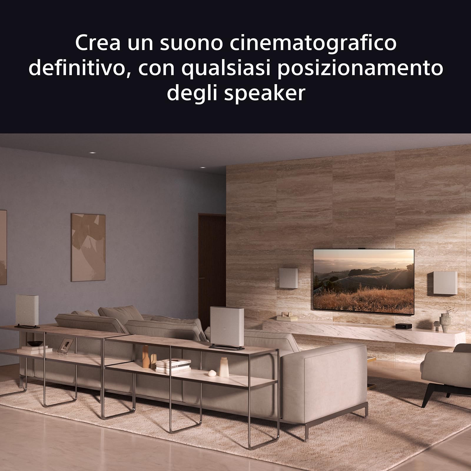 Sony BRAVIA Theatre Quad – Dolby Atmos®, Home Theatre 4 Speaker System per TV, DTS:X, Wi-Fi®, Bluetooth®, 360 Spatial Sound Mapping, Hi Res Audio, grigio, HT-A9M2