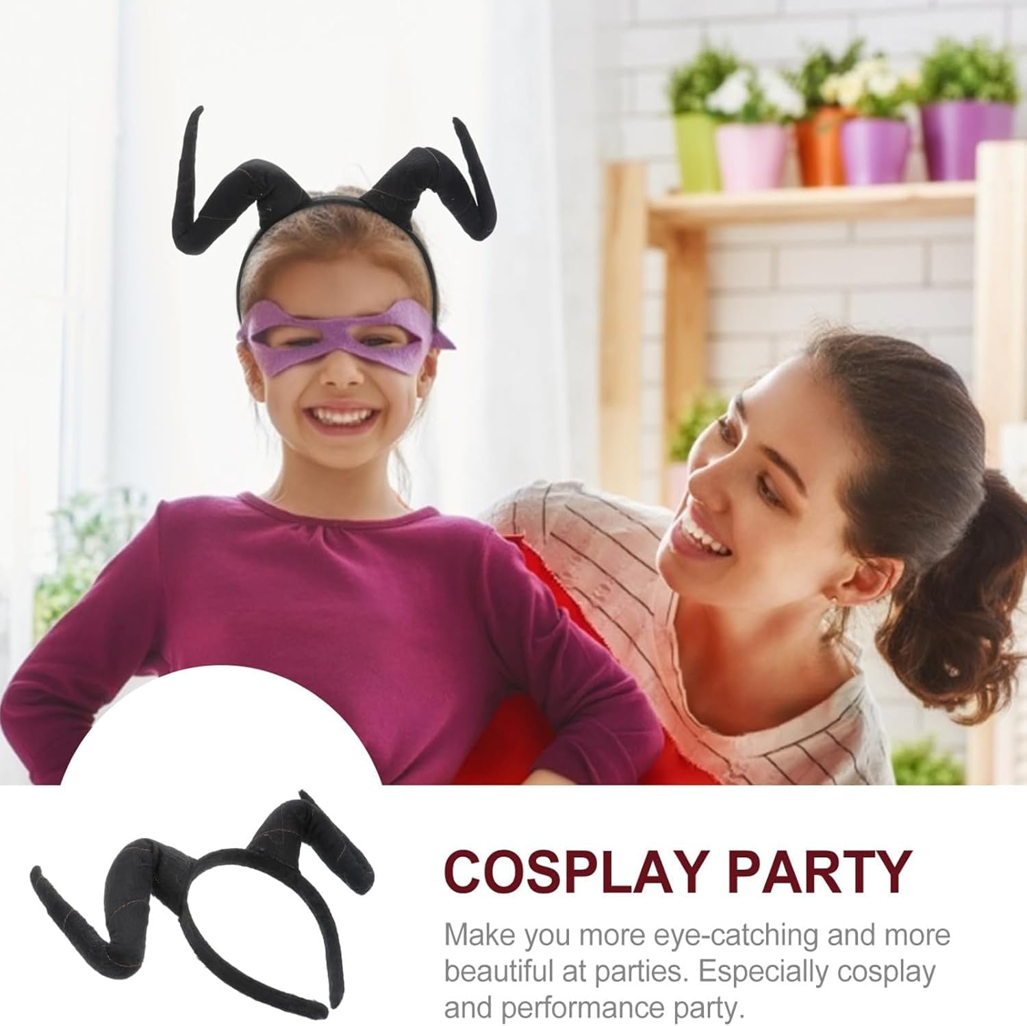 Christmas Headband Bull Horns Costume Headbands Ram Horn Hair Hoops Plush Animal Ears Cosplay Accessory - Image 8