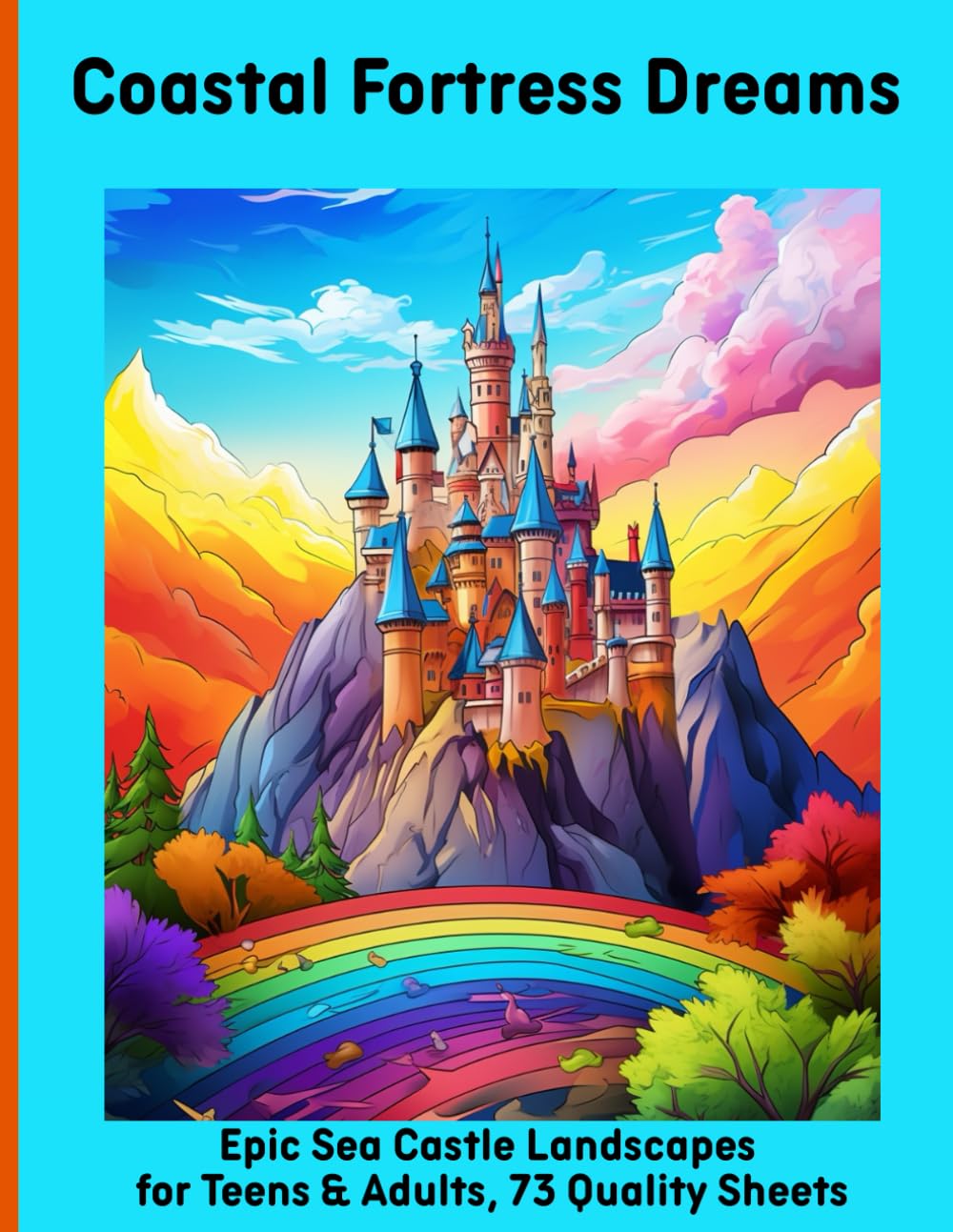 Coastal Fortress Dreams: Epic Sea Castle Landscapes for Teens & Adults, 73 Quality Sheets