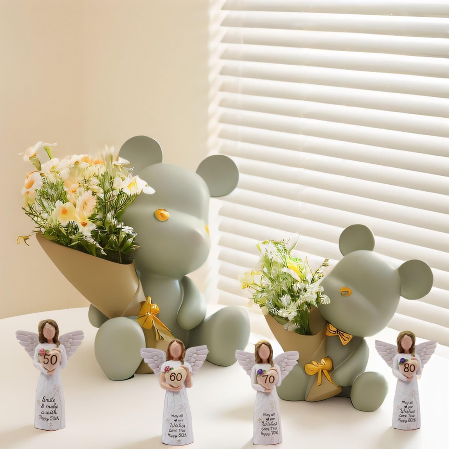 70 Birthday Gift for Women - “May All Your Wishes Come True Happy 70th” Sculpted Hand-Painted Figurine (70th Birthday Gifts) - Image 4