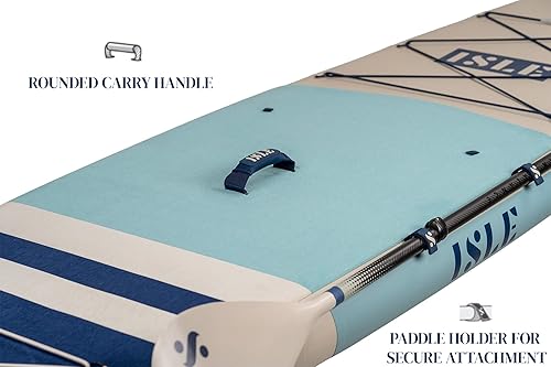 Miniatura 4 de ISLE Pioneer - Tabla de remo inflable y paquete de accesorios iSUP duradero ligero con postura ancha estable capacidad de 285 libras 10 pies 6