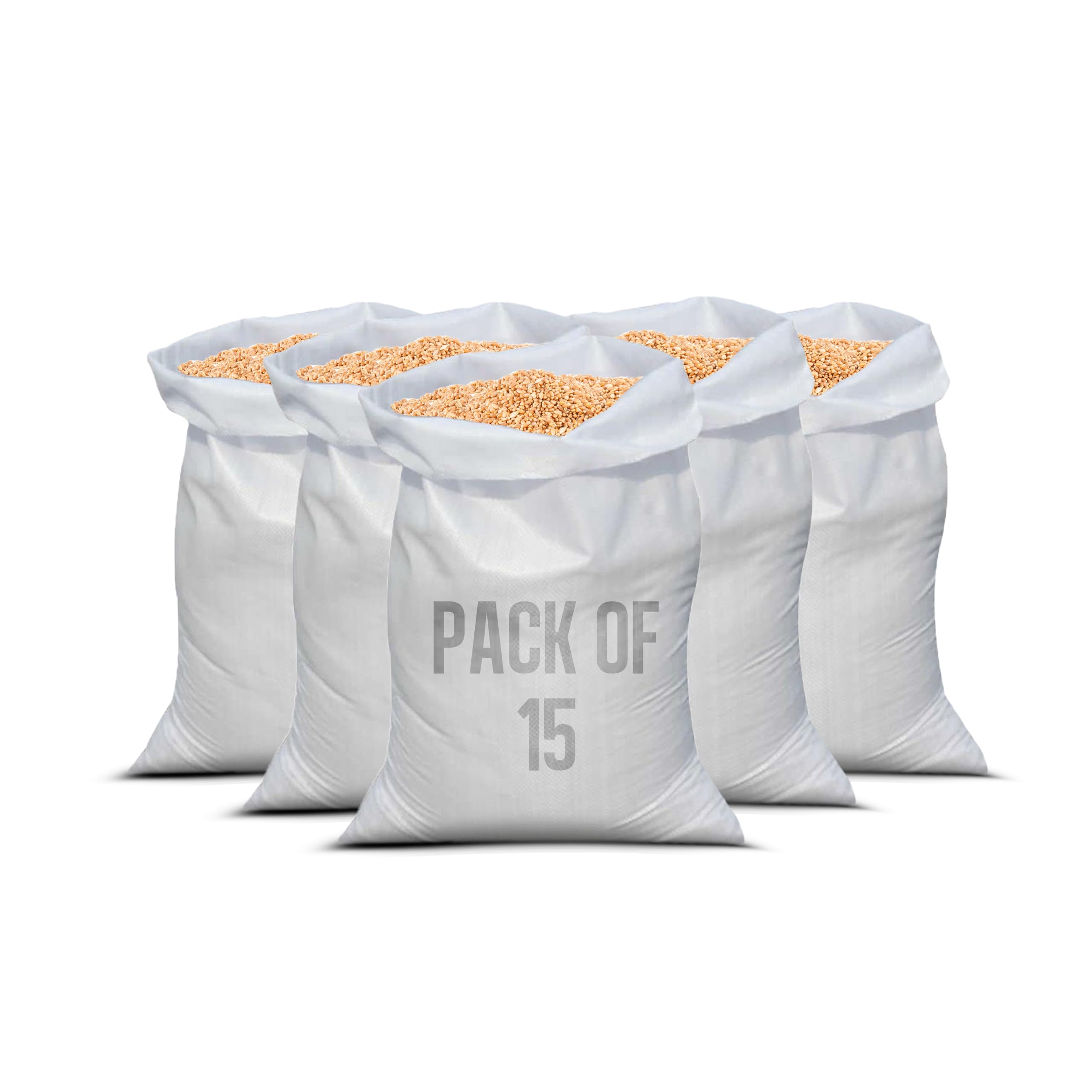 PRIMES DIY Sacchetti in polipropilene resistente con fodera, per rifiuti da giardino, extra large, in polipropilene e polipropilene, colore bianco, confezione da 15