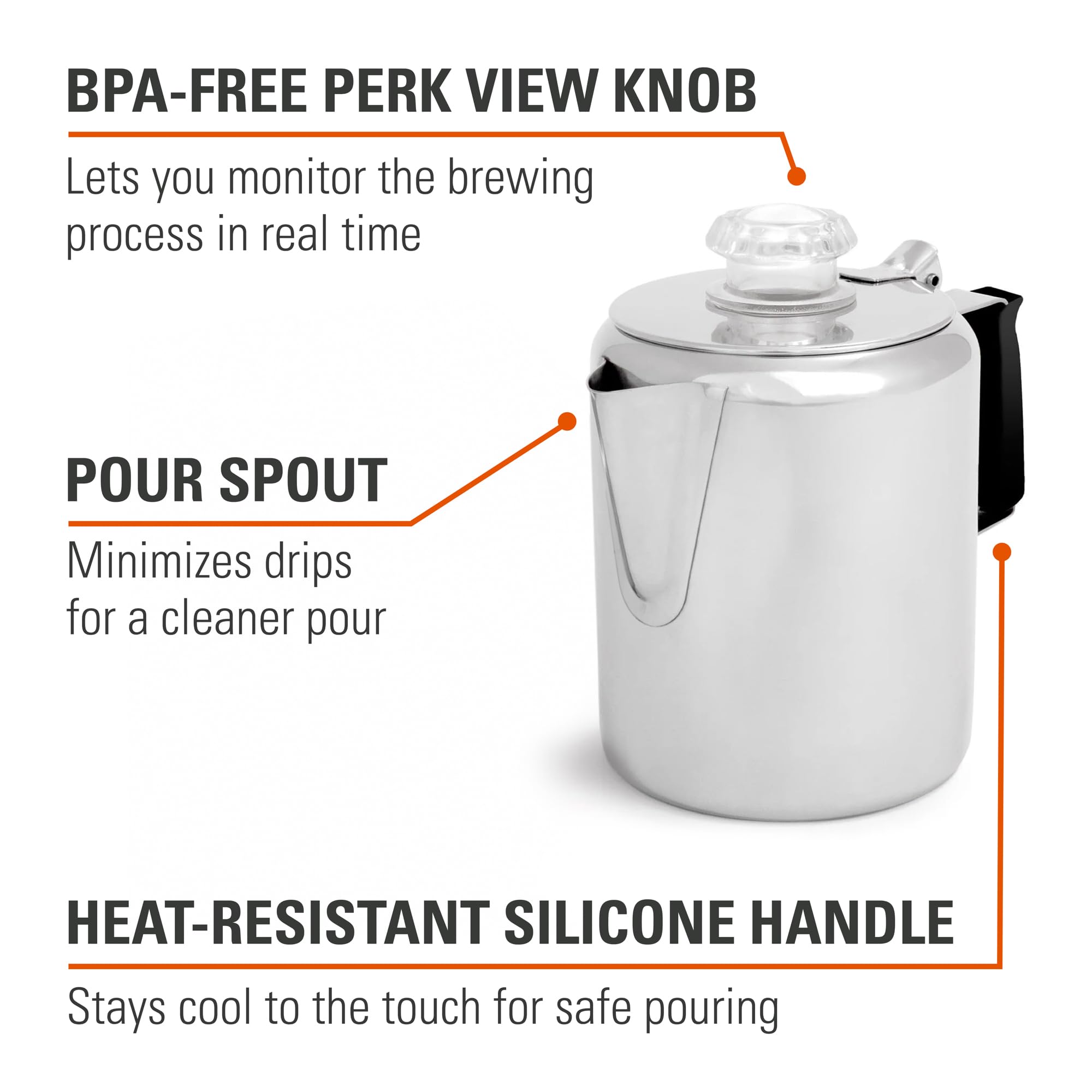 GSI Outdoors GLACIER STAINLESS 3 CUP PERC W/SILICONE HANDLE