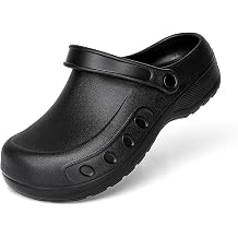 CERYTHRINA Men Non-Slip Chef Clogs Waterproof Safety Work Shoes for Kitchen Nurse Garden Restaurant
