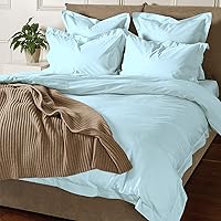 Vista 40 de Pizuna Sábanas de algodón puro 100% de tamaño individual, 800 hilos de algodón de fibra larga con bolsillo profundo de 15 pulgadas