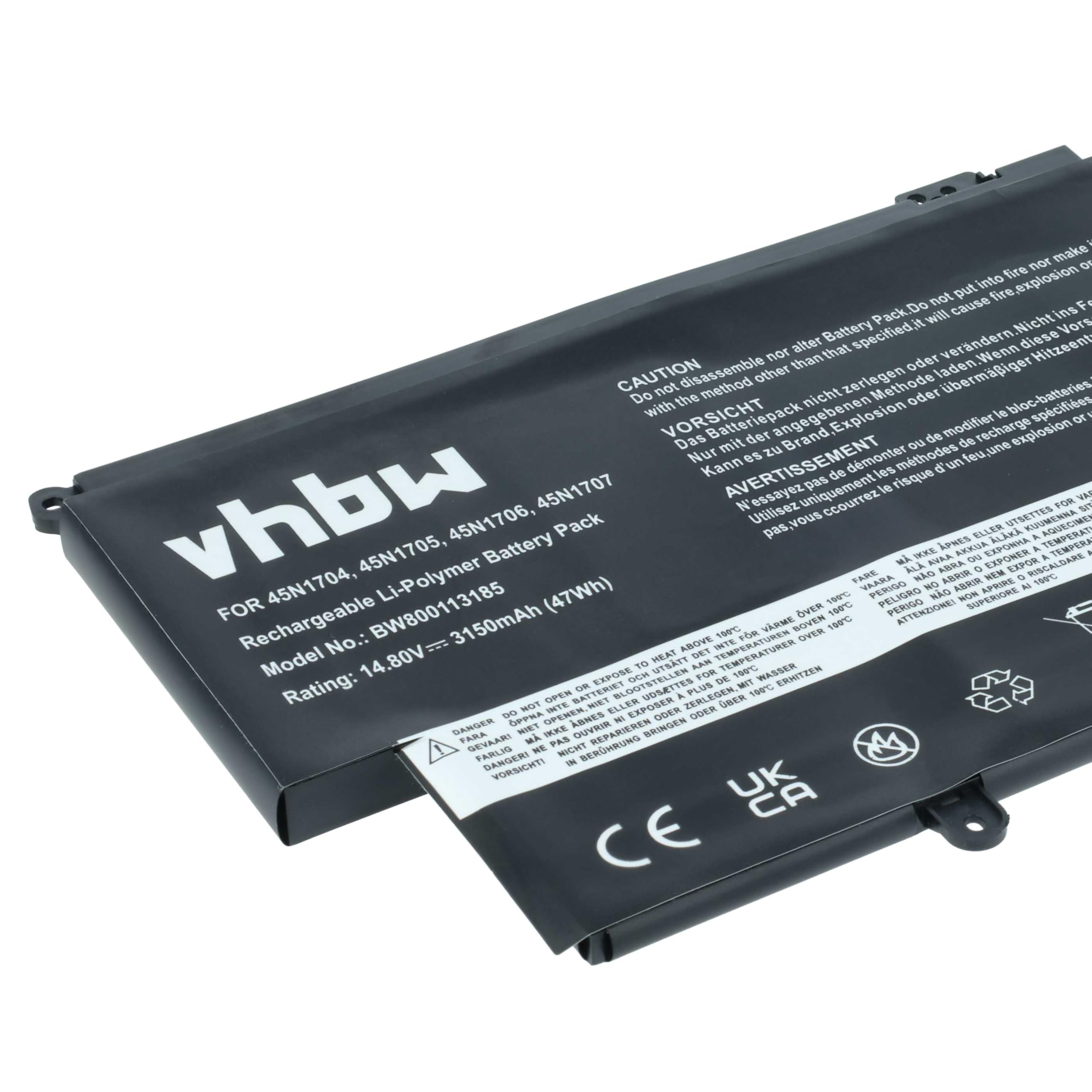 vhbw Batterie Compatible avec Lenovo ThinkPad Yoga 12 (20DK-KS02F01) | Yoga 12 (20DK-KS01T0A) ordinateur portable (3150mAh, 14,8V, Li-polymère)