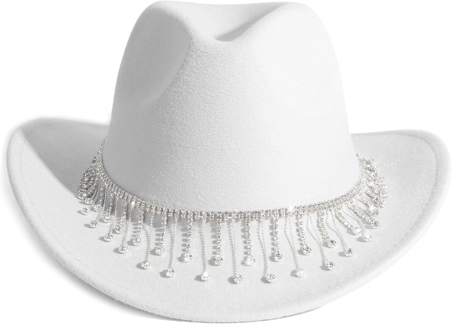 Shiny Rhinestone Cowgirl Hat Bling Wide Brim Cowboy Hat Party