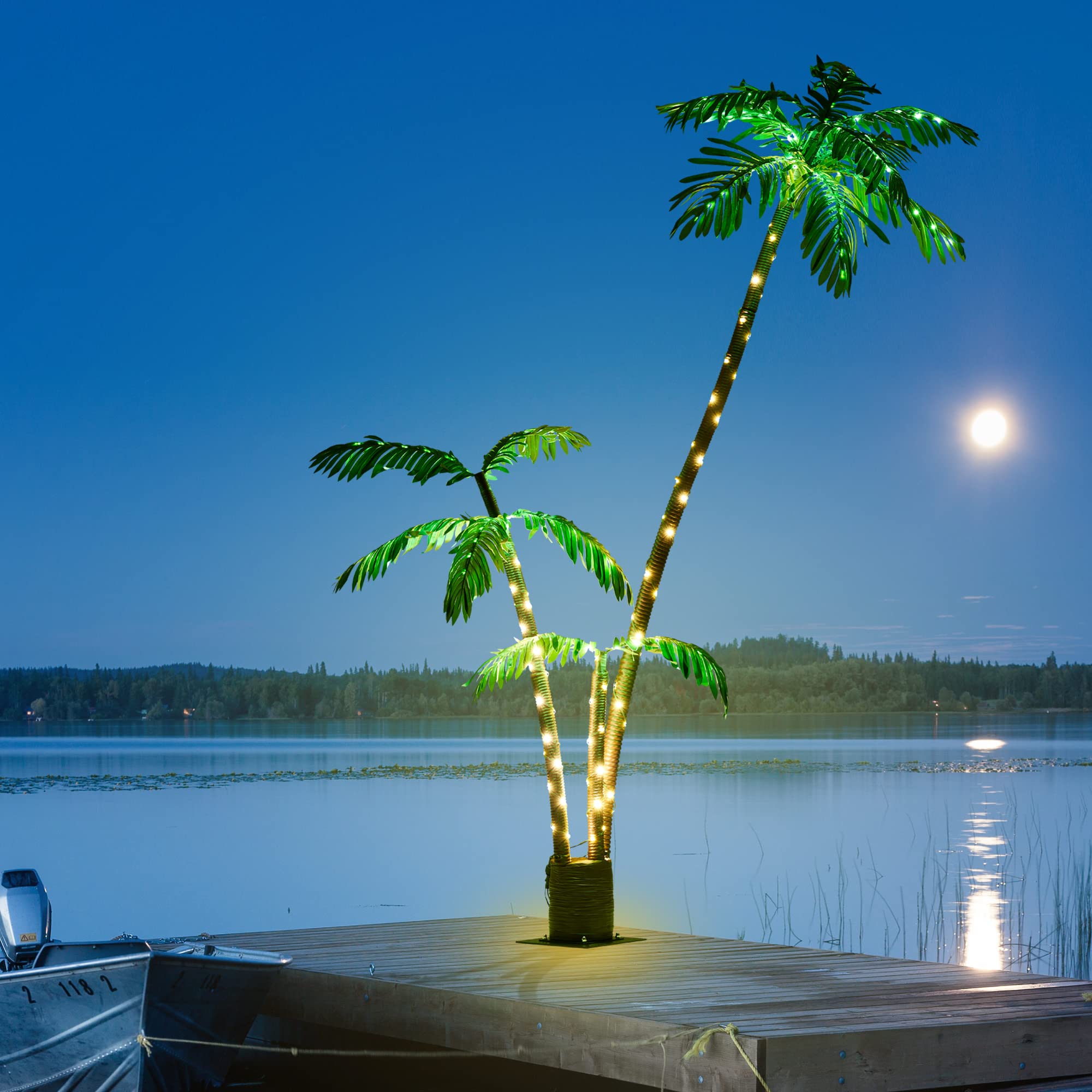 Buy Spurgehom 6FT Lighted Palm Trees Outdoor Christmas Trees for
