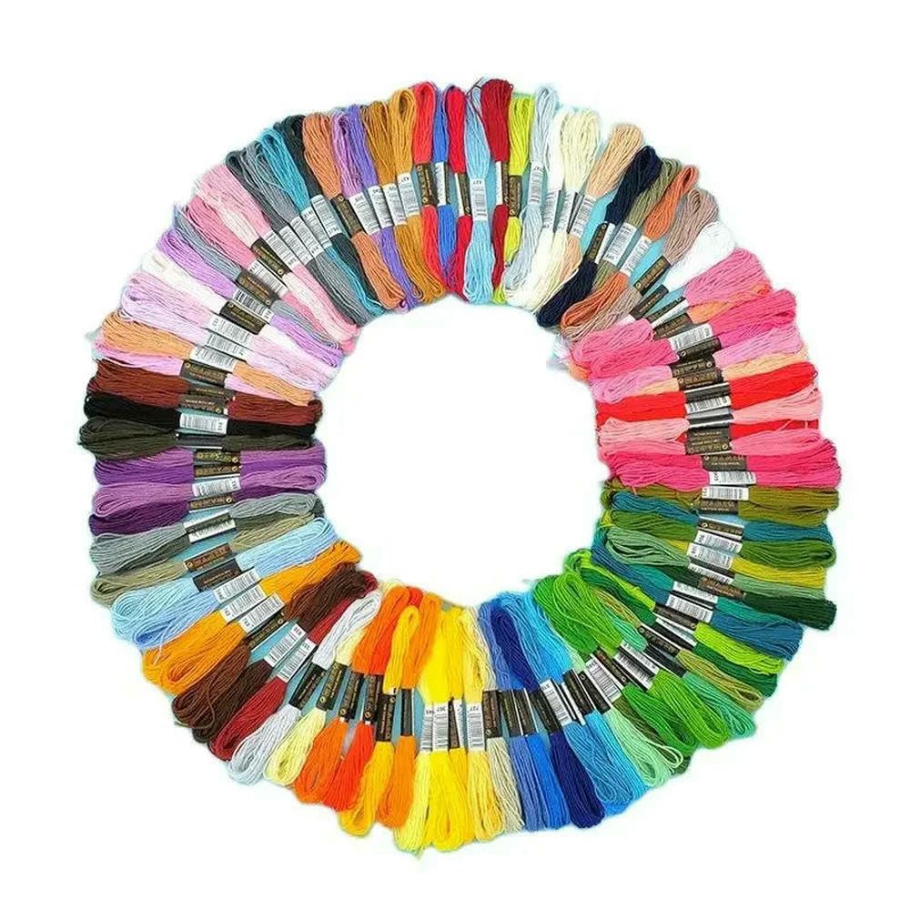 Serie de Hilos de Colores para Bordar, Punto de Cruz, Uso Artesanal y Costura DIY.