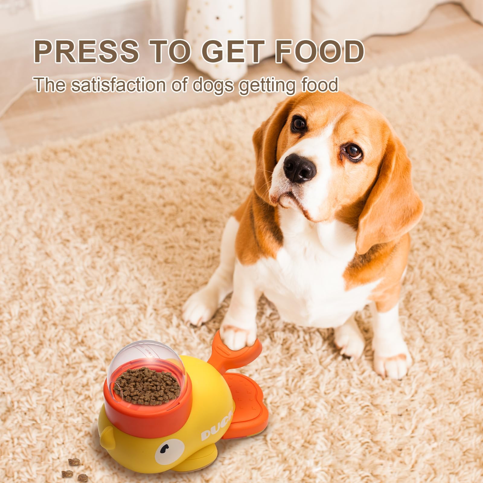Distributeur de friandises en forme de canard, jouet distributeur de nourriture pour chien, jouet 2 en 1 interactif pour chien à alimentation lente, gamelles pour chat, jouets d'enrichissement mental
