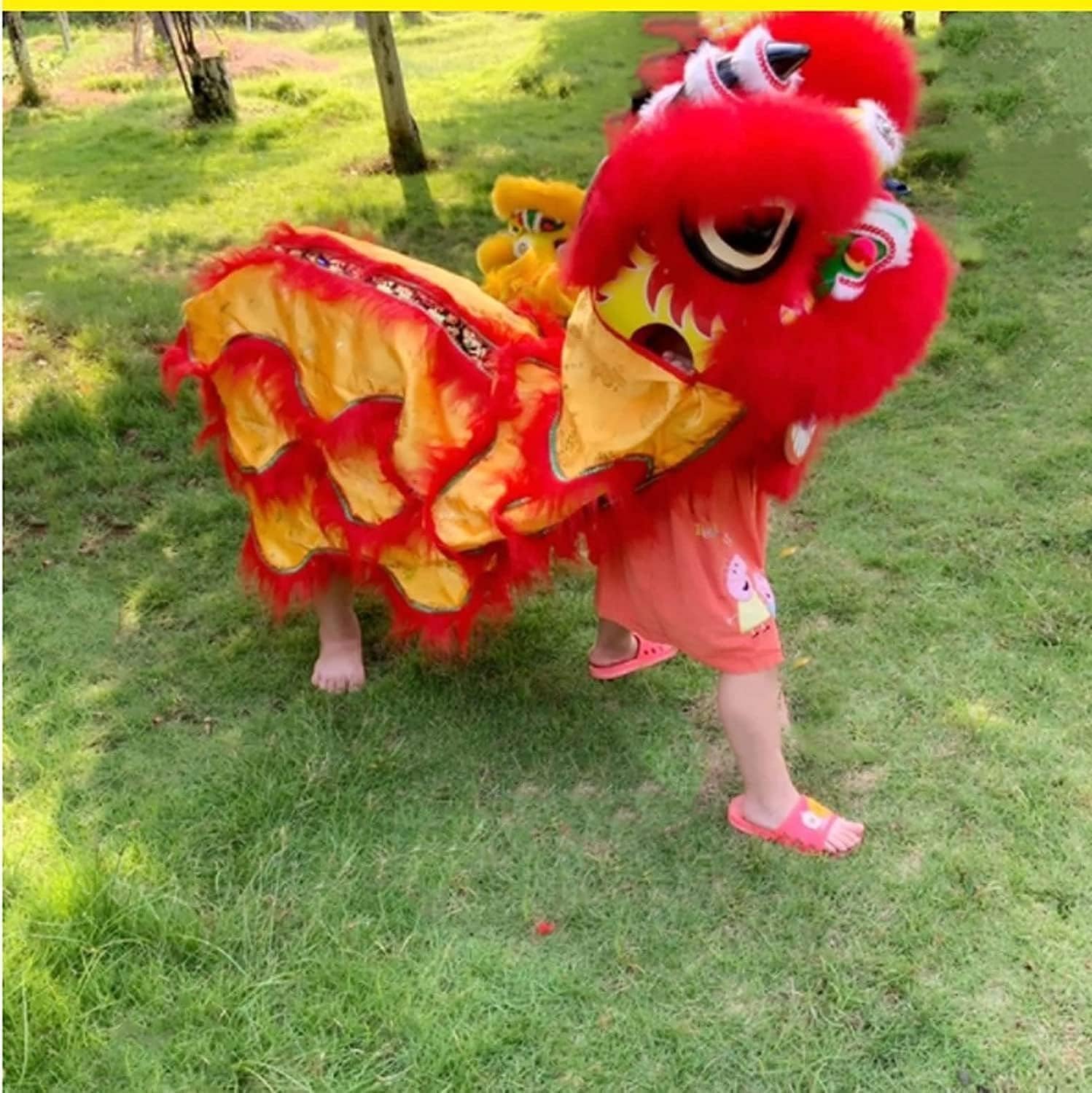 Drago Cinese per Feste Costume da Danza del Leone della Mascotte Drago di Seta Sud 9 Pollici Feste Cinesi in Italia(Rot)
