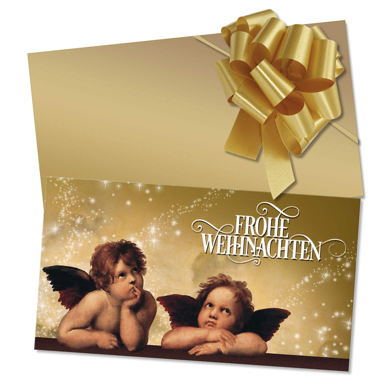 Gutschein-Set. 50x Gutschein + Kuvert + Schleife. Für Weihnachten. Weihnachtsgutscheine zum selbst Ausfüllen.