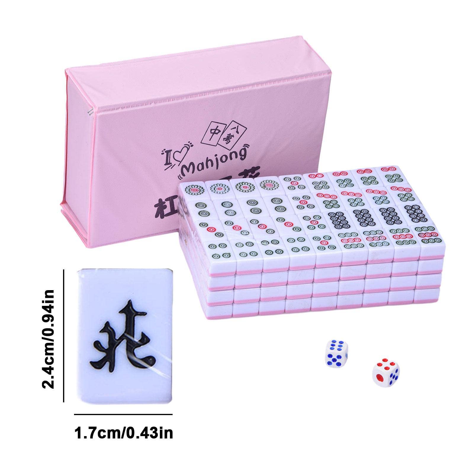 Chinesisches -Mahjong-Set, Traditionelles Chinesisches Mahjong-Set Mit 144 Mahjong-Steinen Und 2 Würfeln, Komplette Mahjong-Spielsets Mit Aufbewahrungsbox, Traditionelle Chinesische Brettspiele
