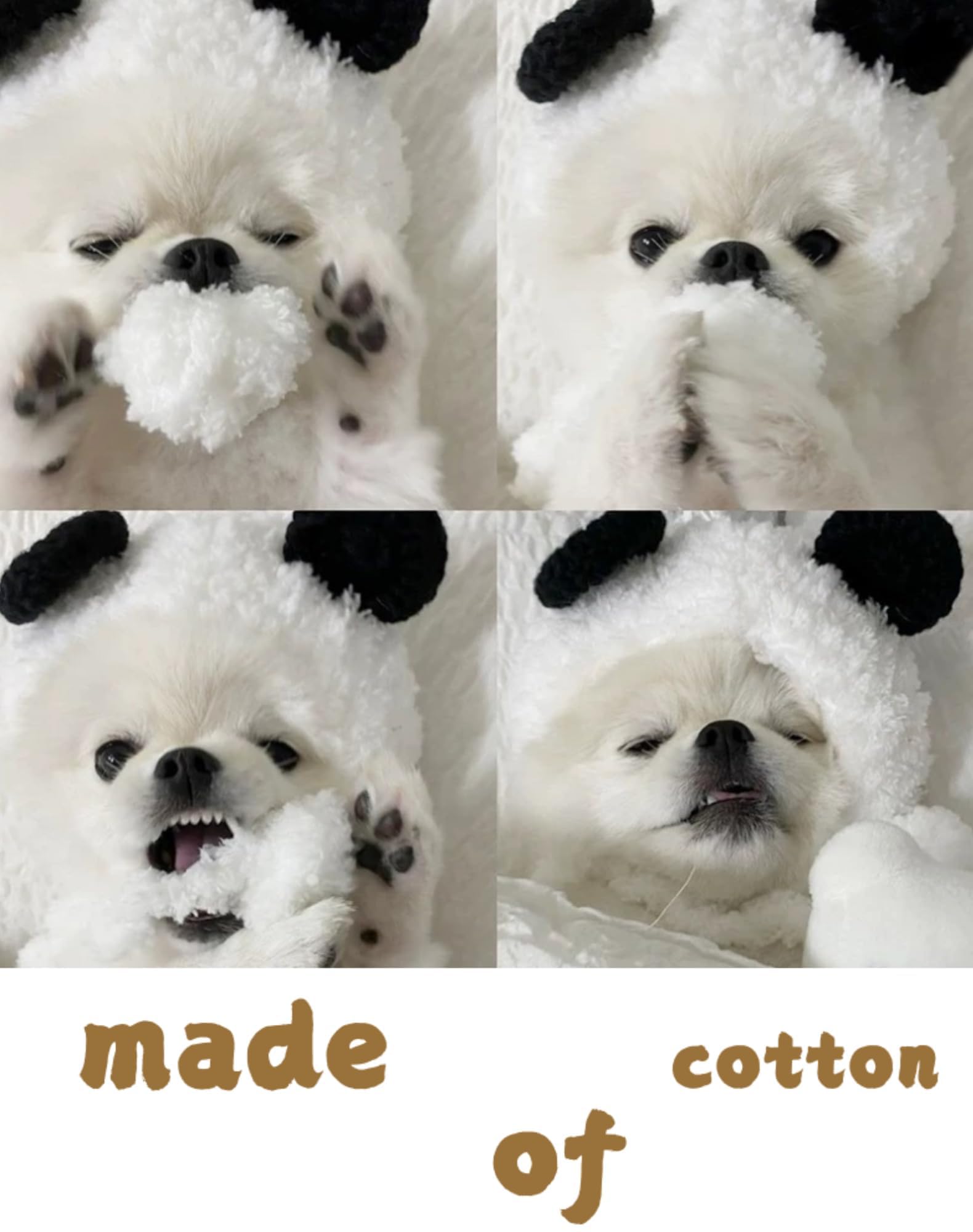 5PCS Adjustable Pet Winter Hats - Cat & Small Dog Costumes,5 Styles Pink/Purple/White/Brown/Panda,Animal Headwear Set